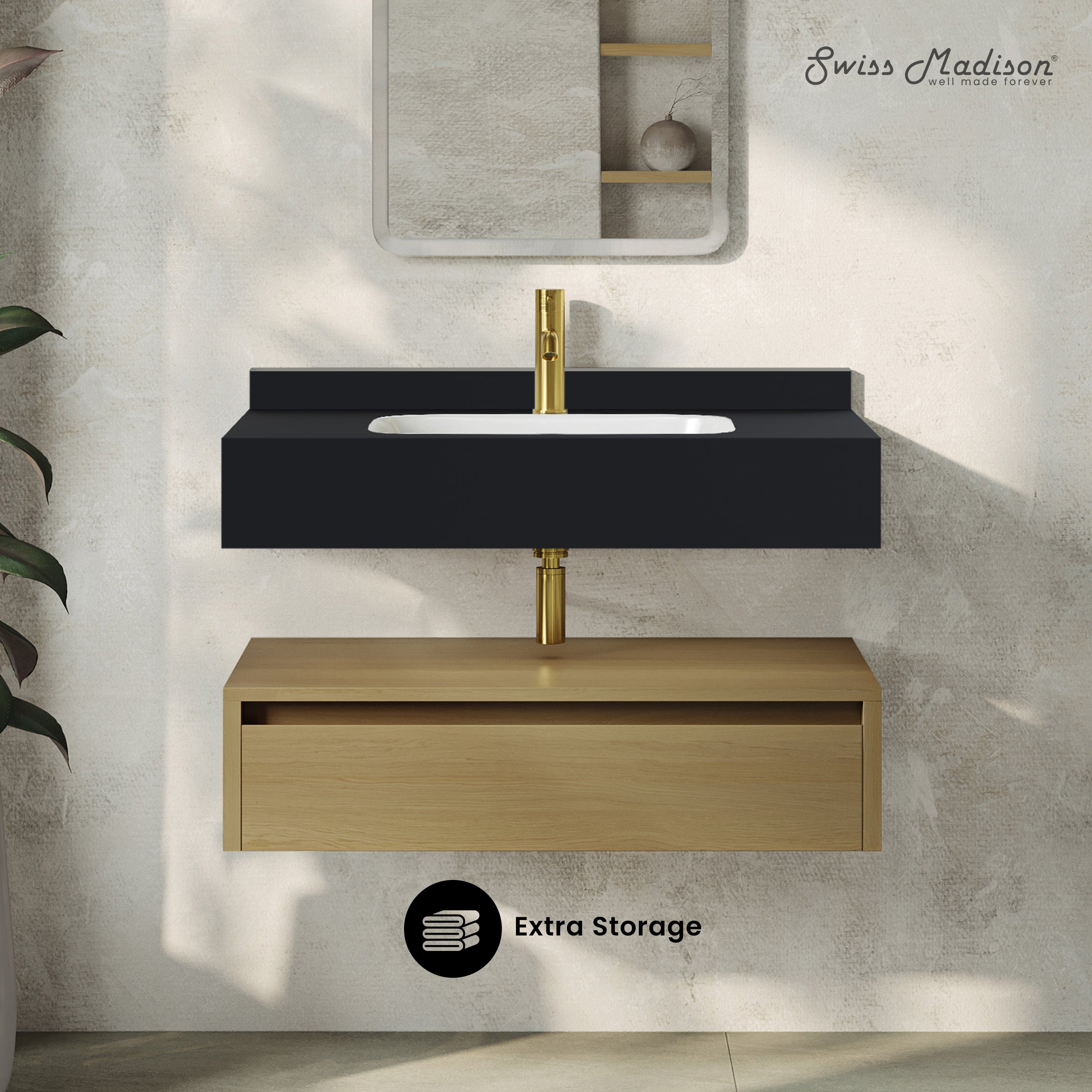 Natural Oak / Black Marquina