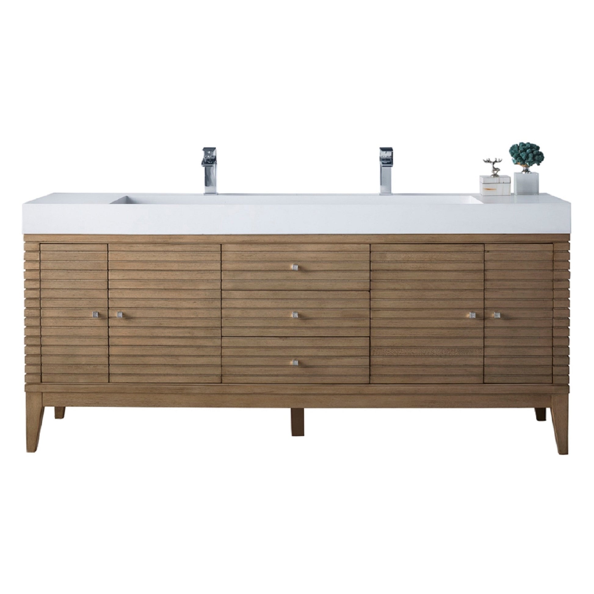Whitewashed Walnut / Glossy White - 1 Faucet Hole
