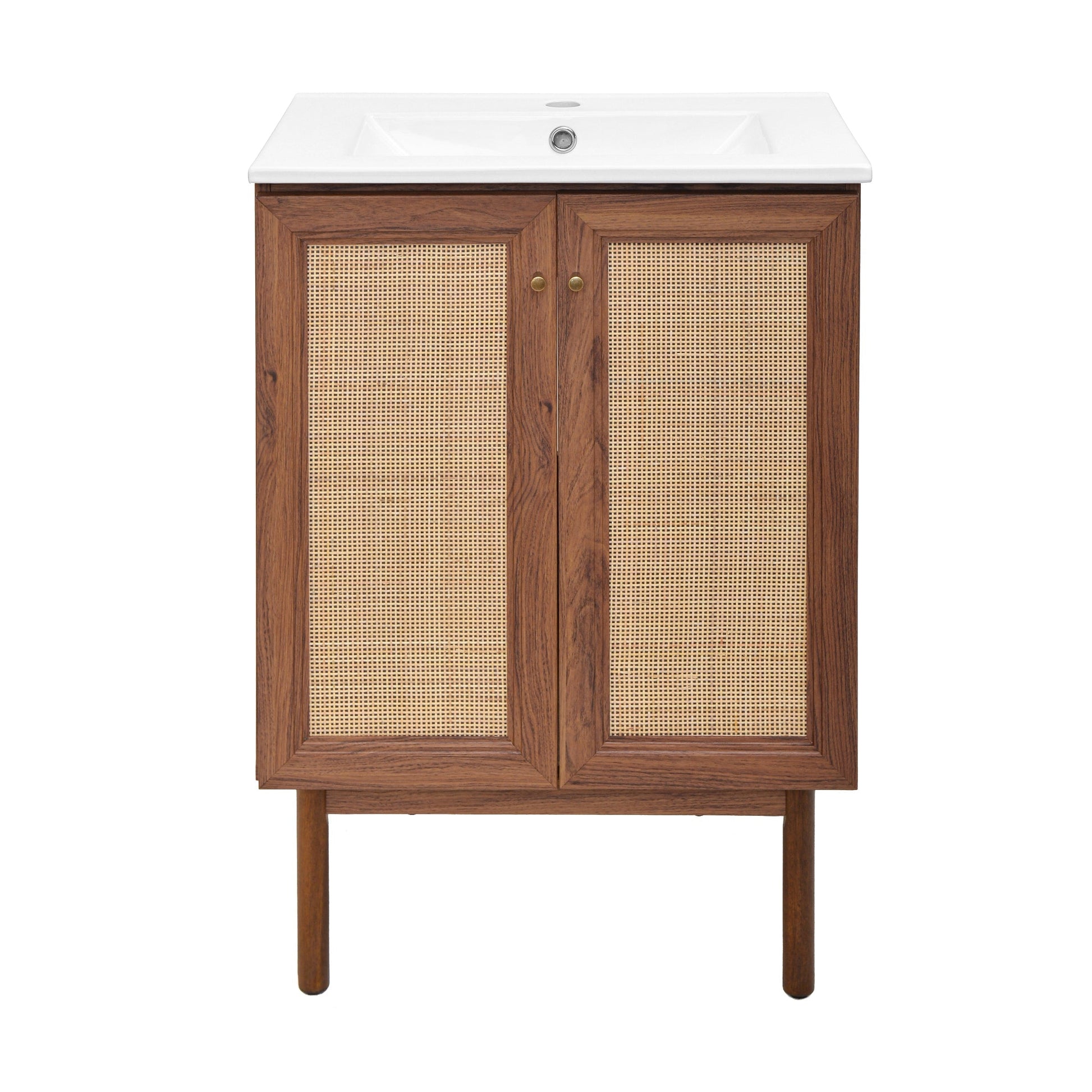 Brown Oak / White / 1-Hole