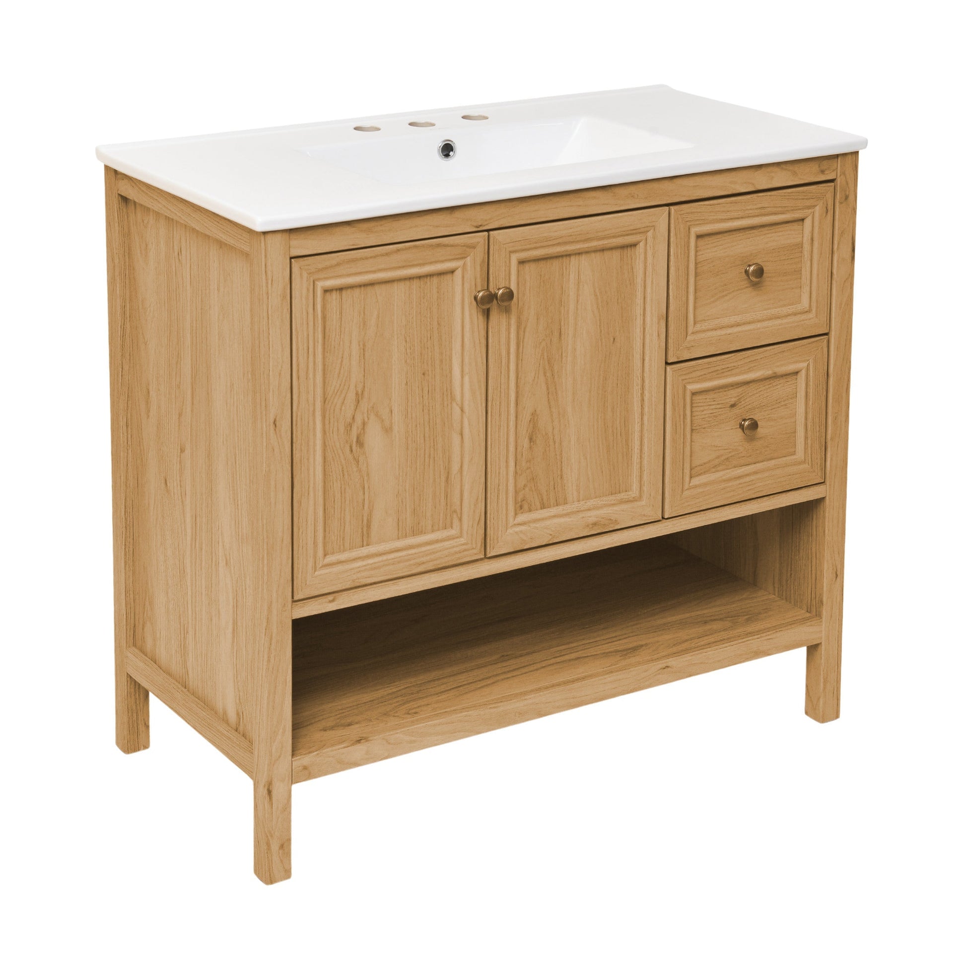 Golden Oak / White / 3-Hole