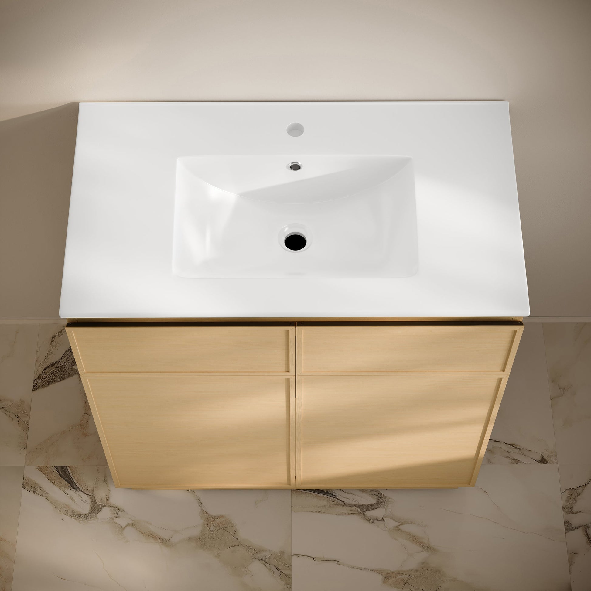 Natural Oak / White / 1-Hole