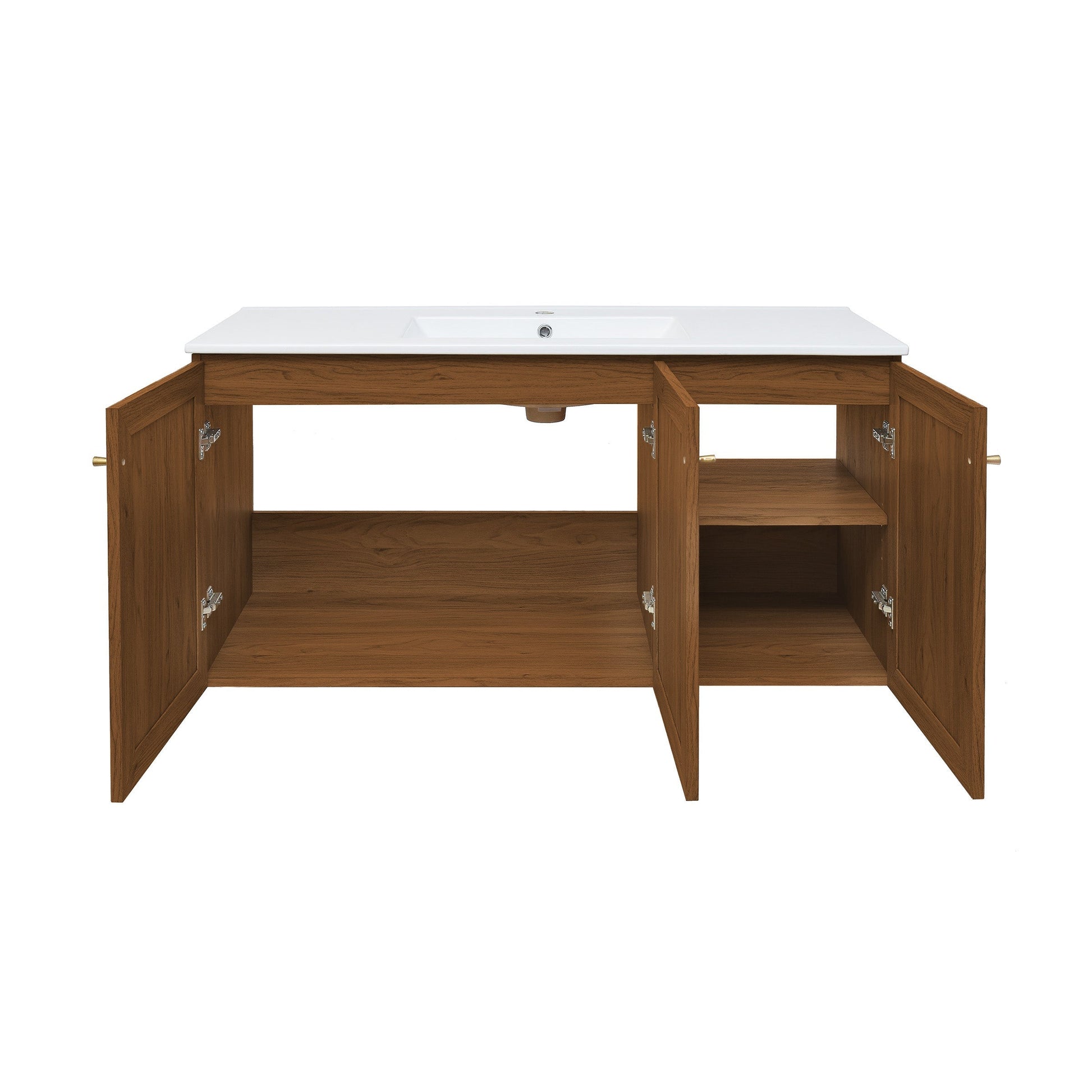 Brown Oak / White / 1-Hole