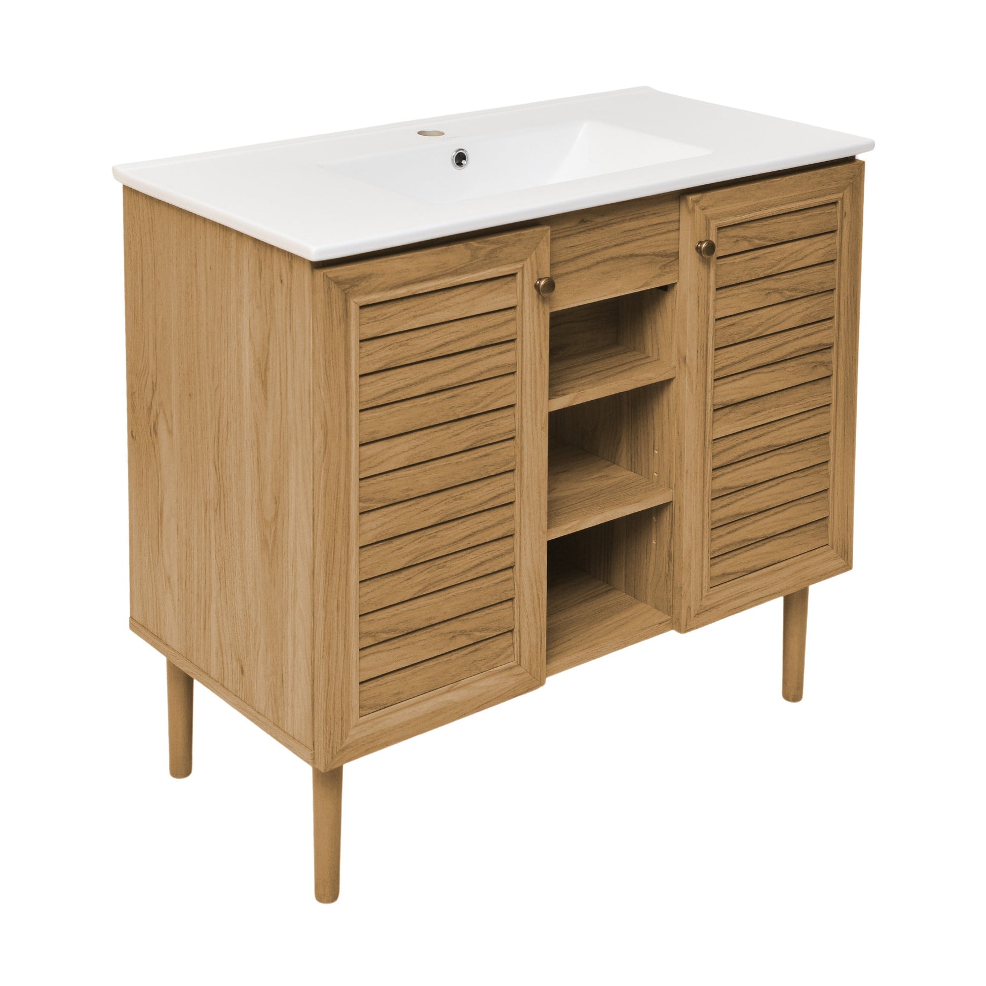 Golden Oak / White / 1-Hole