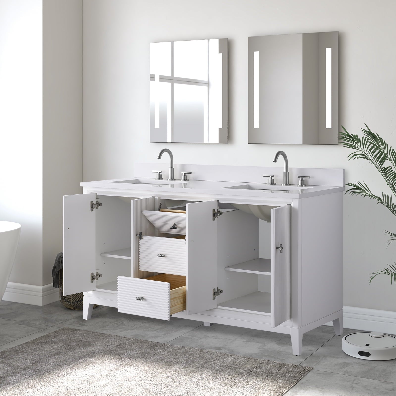 Linear White / Brushed Nickel