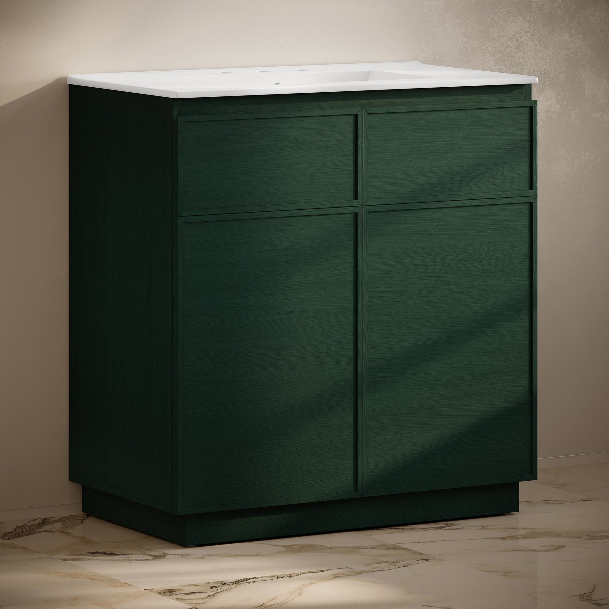 Green Oak / White / 3-Hole