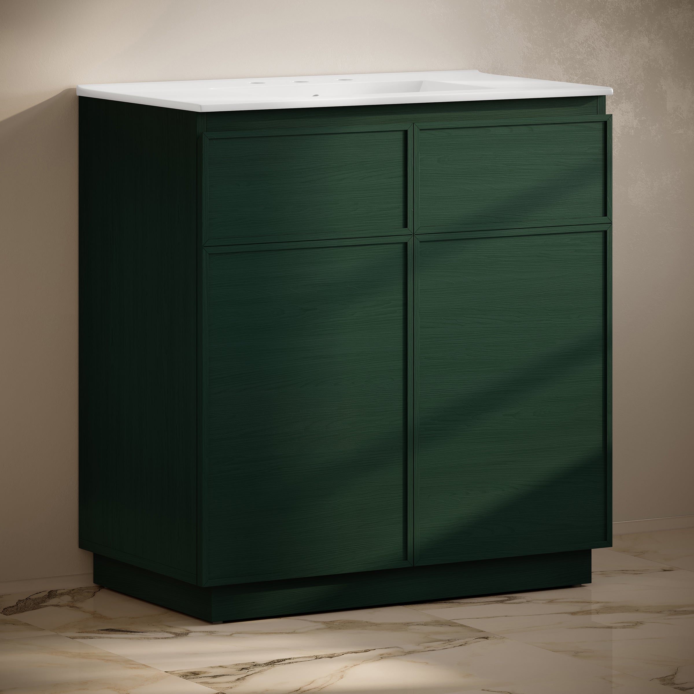 Green Oak / White / 3-Hole