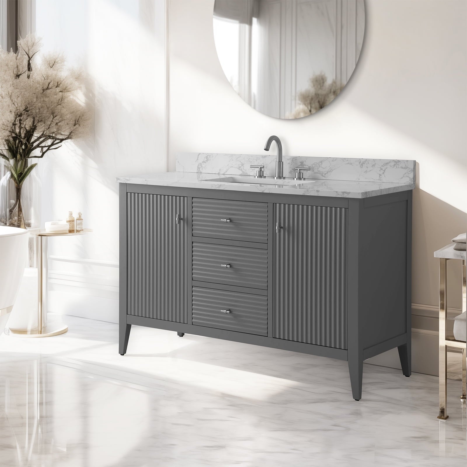Linear Cashmere Gray / Brushed Nickel