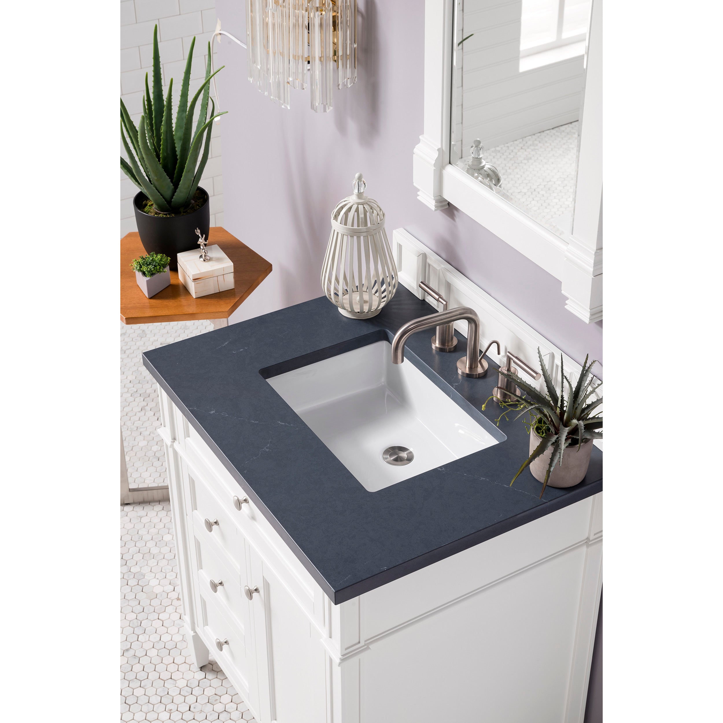 Bright White / Charcoal Soapstone - 3 Faucet Holes
