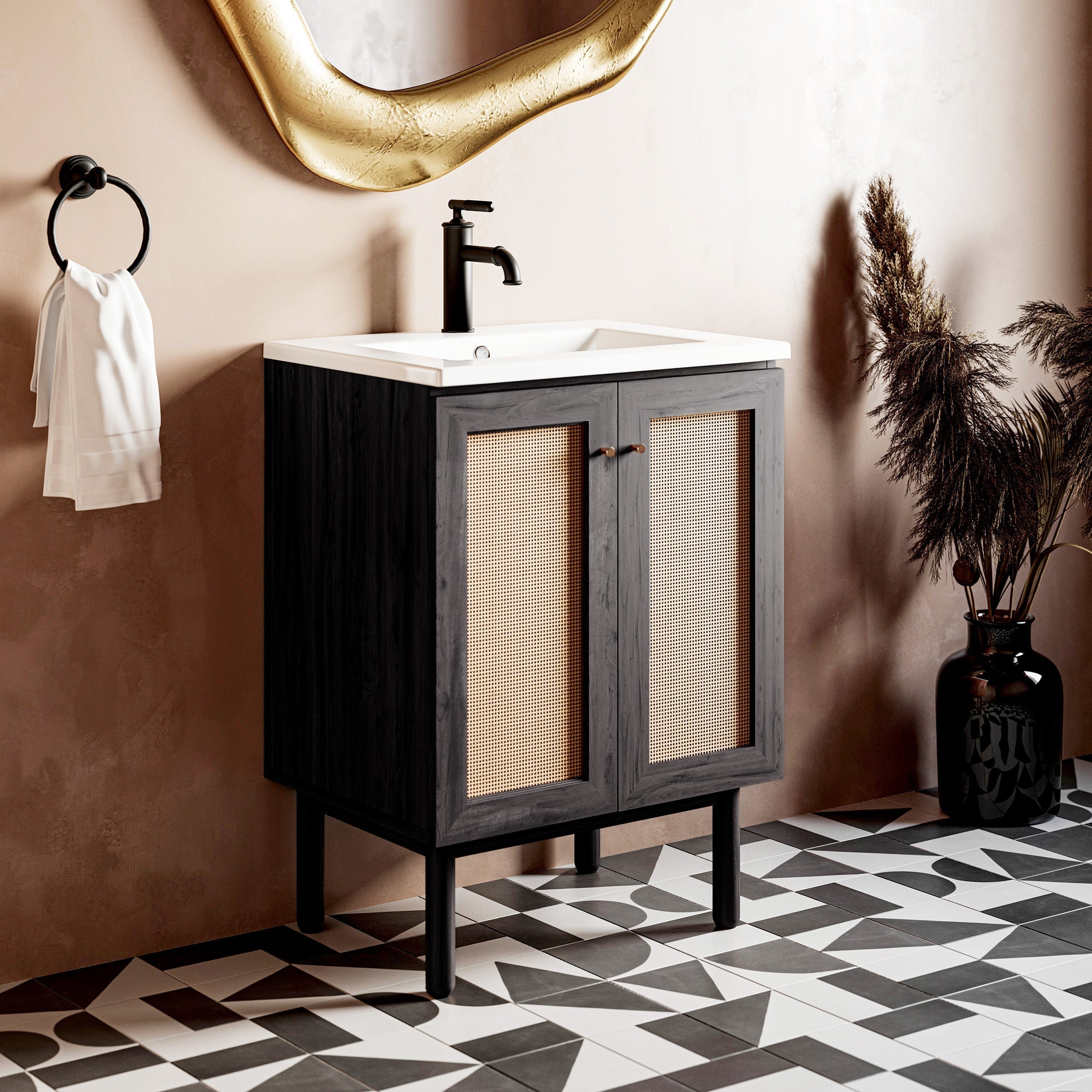 Black Oak / White / 1-Hole