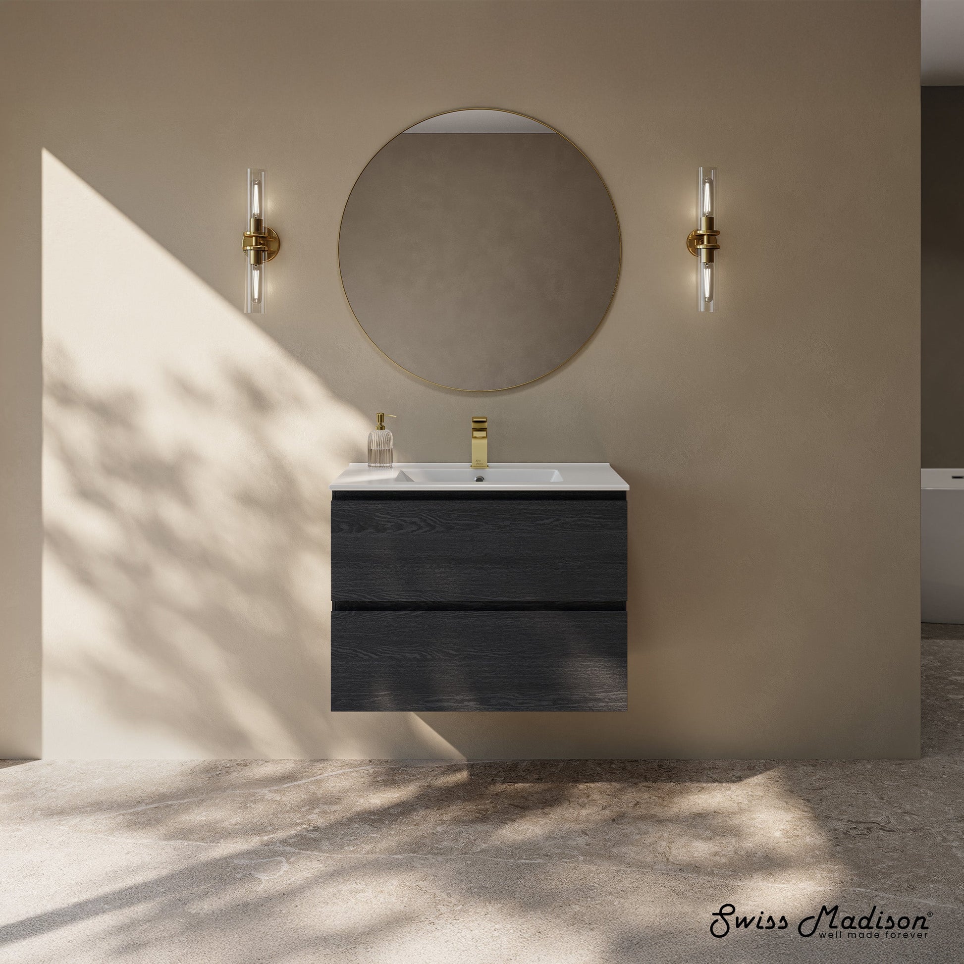 Black Oak / Glossy White / 1-Hole