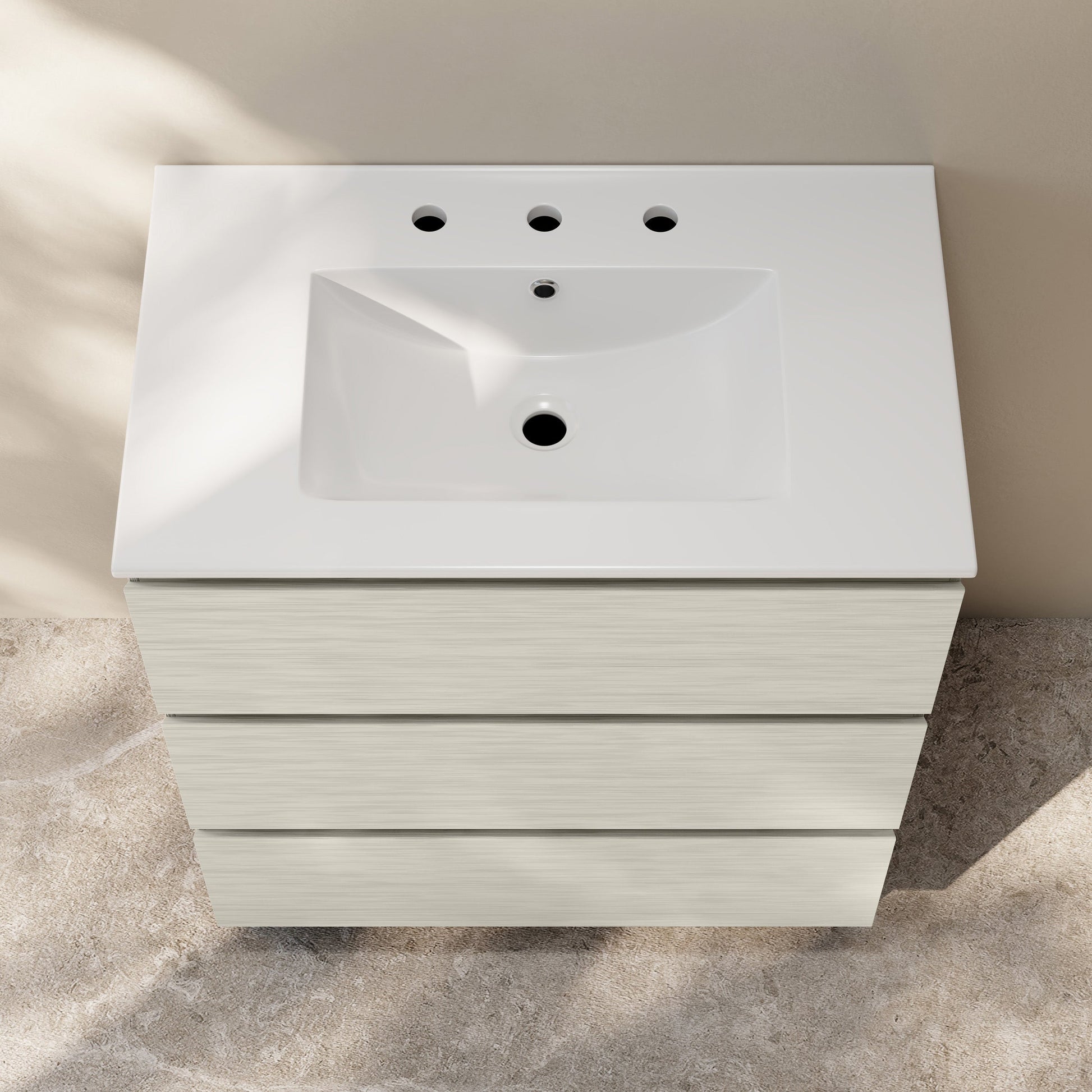 White Oak / Glossy White / 3-Hole