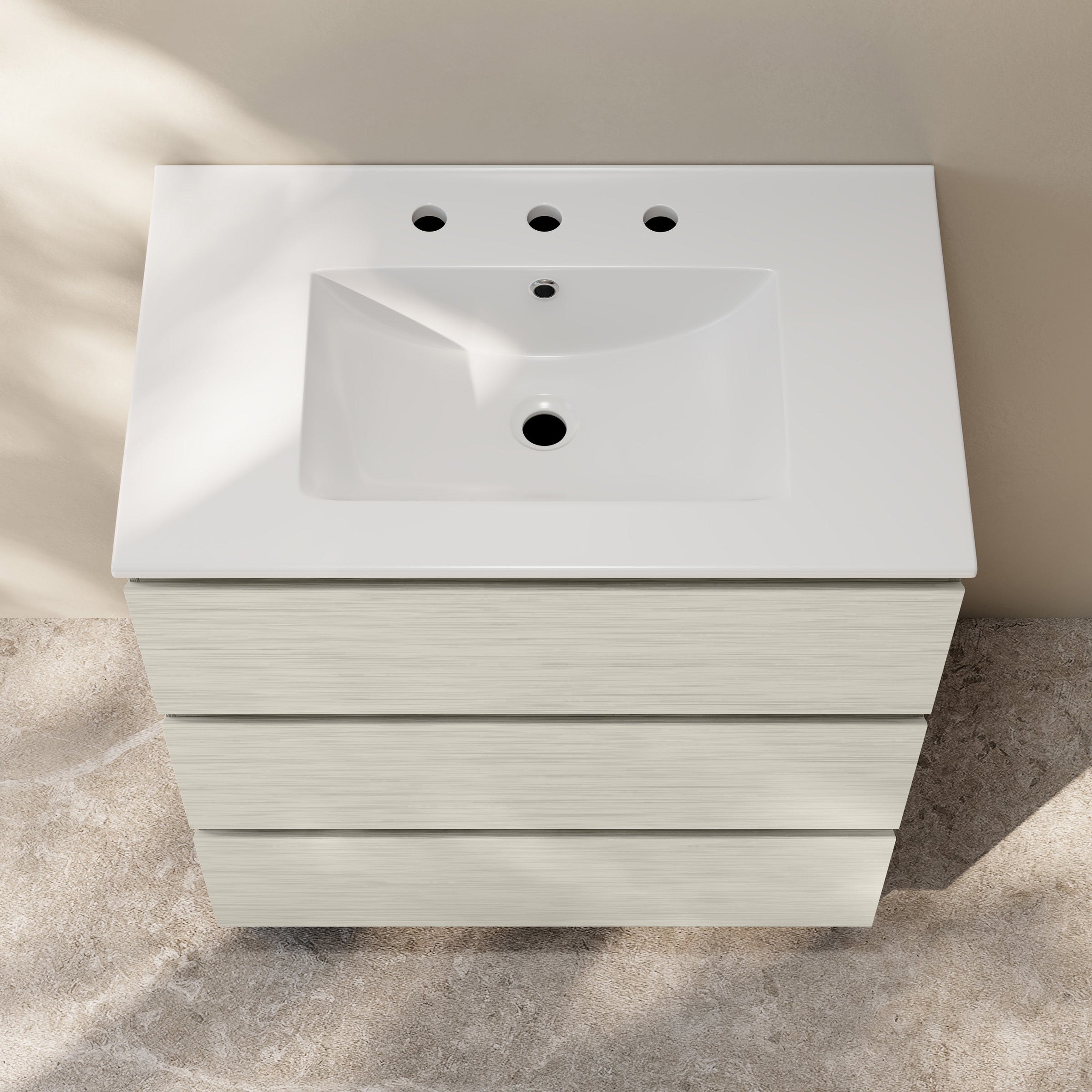 White Oak / Glossy White / 3-Hole