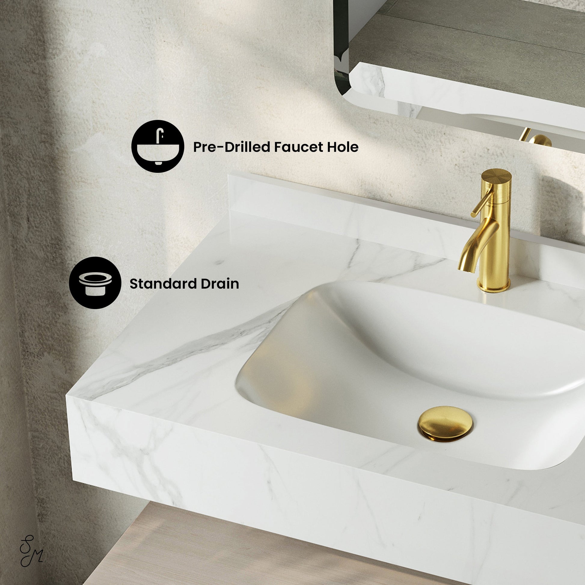 White Oak / White Marble
