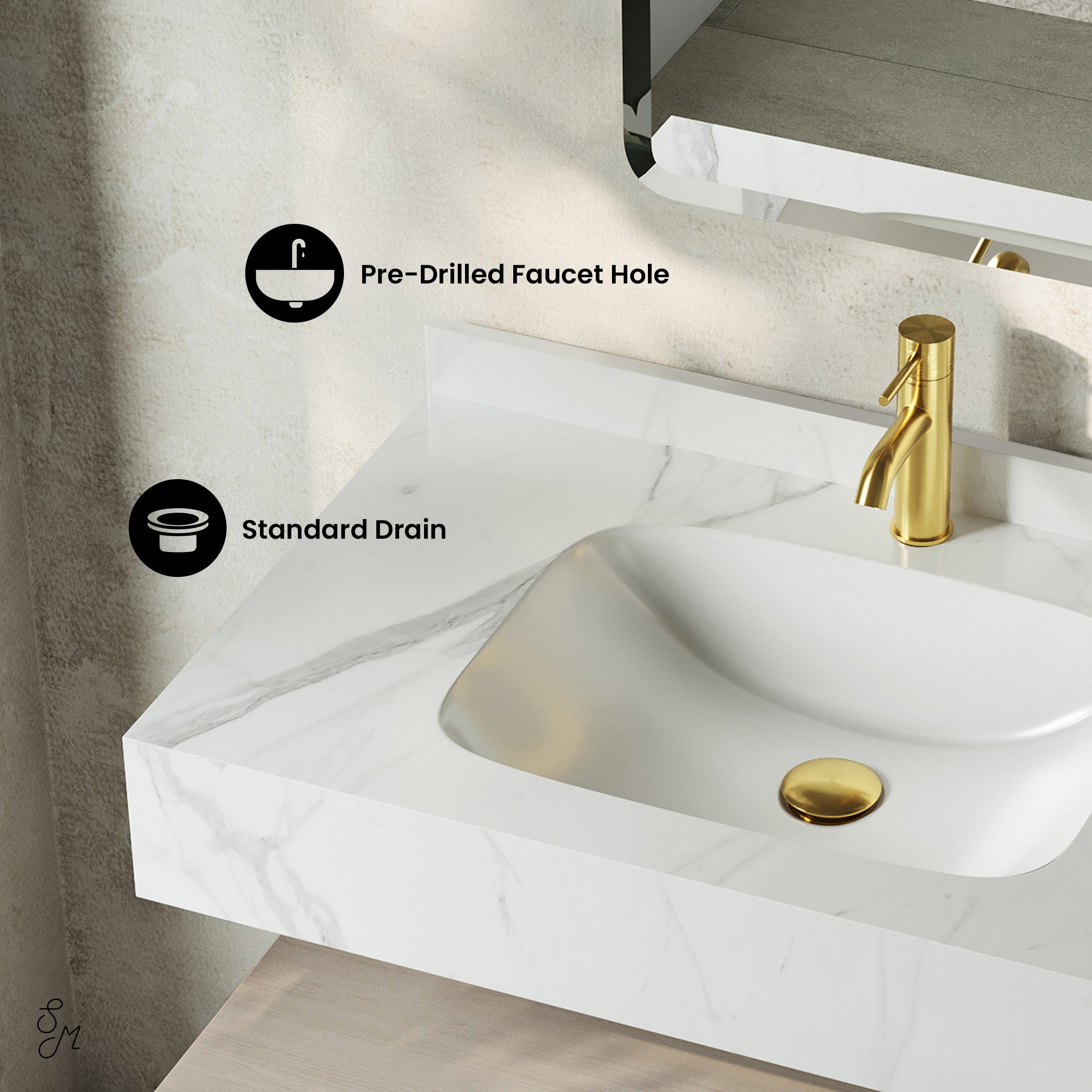 White Oak / White Marble