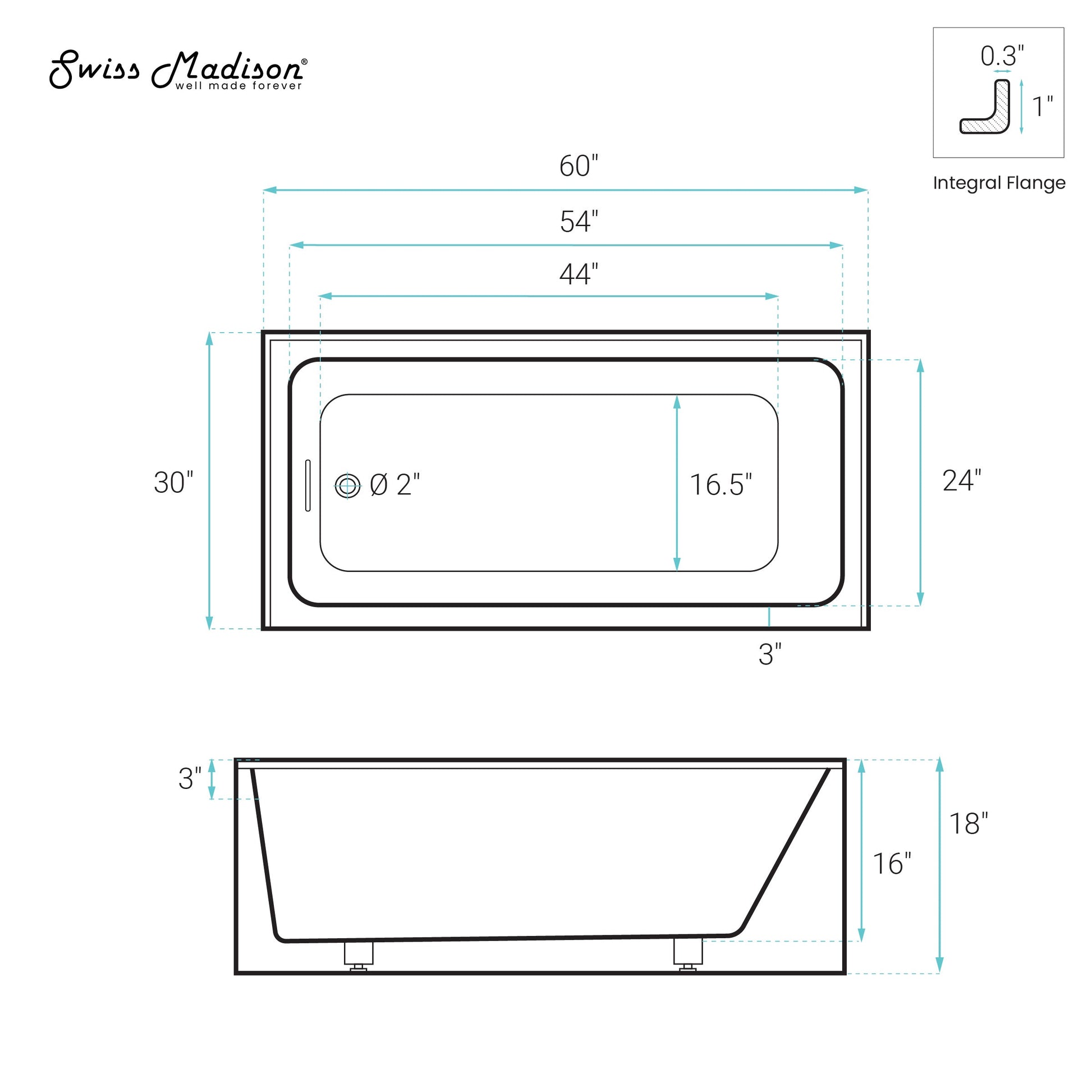 Glossy White / Alcove - Apron / Left
