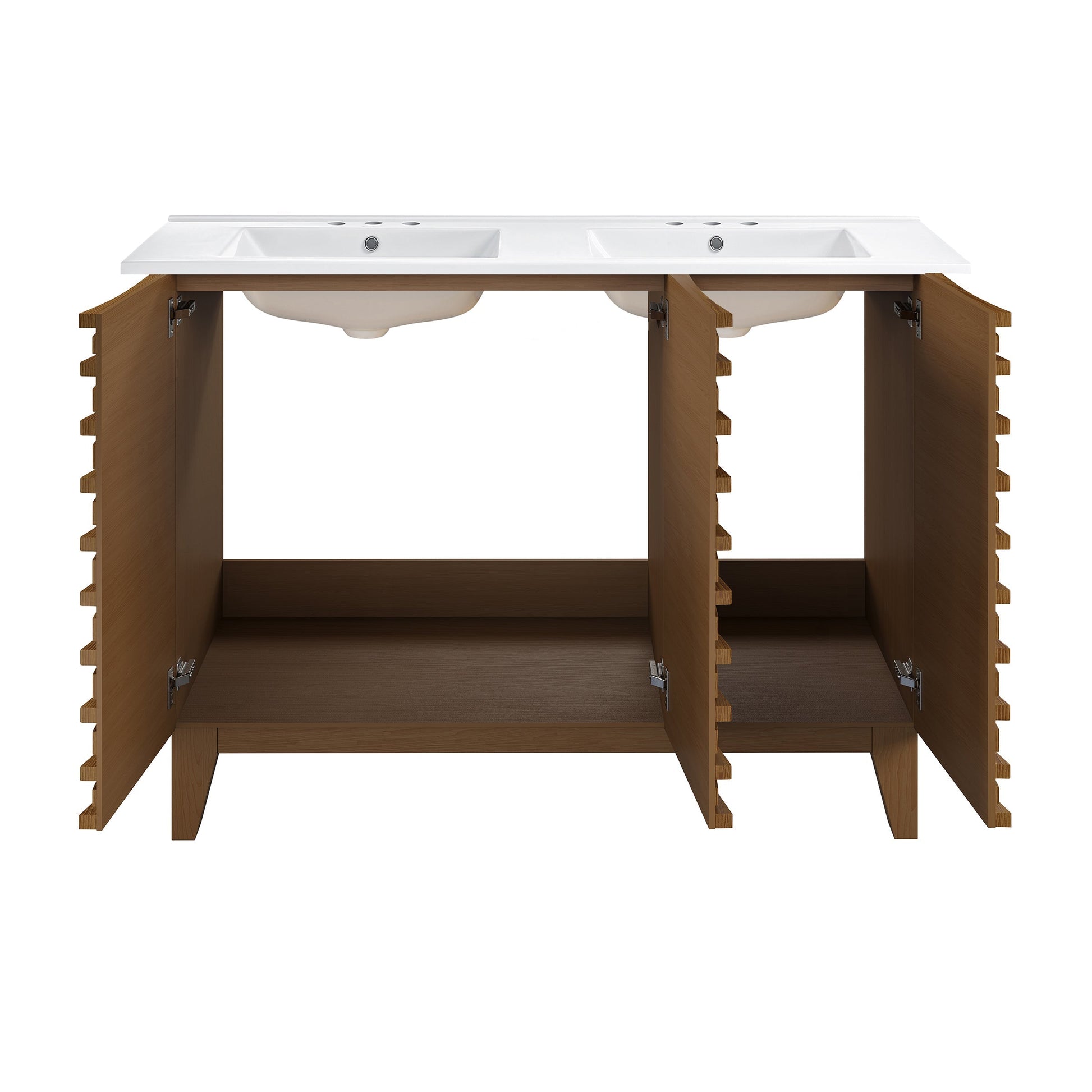 Brown Oak / Glossy White / 3-Hole
