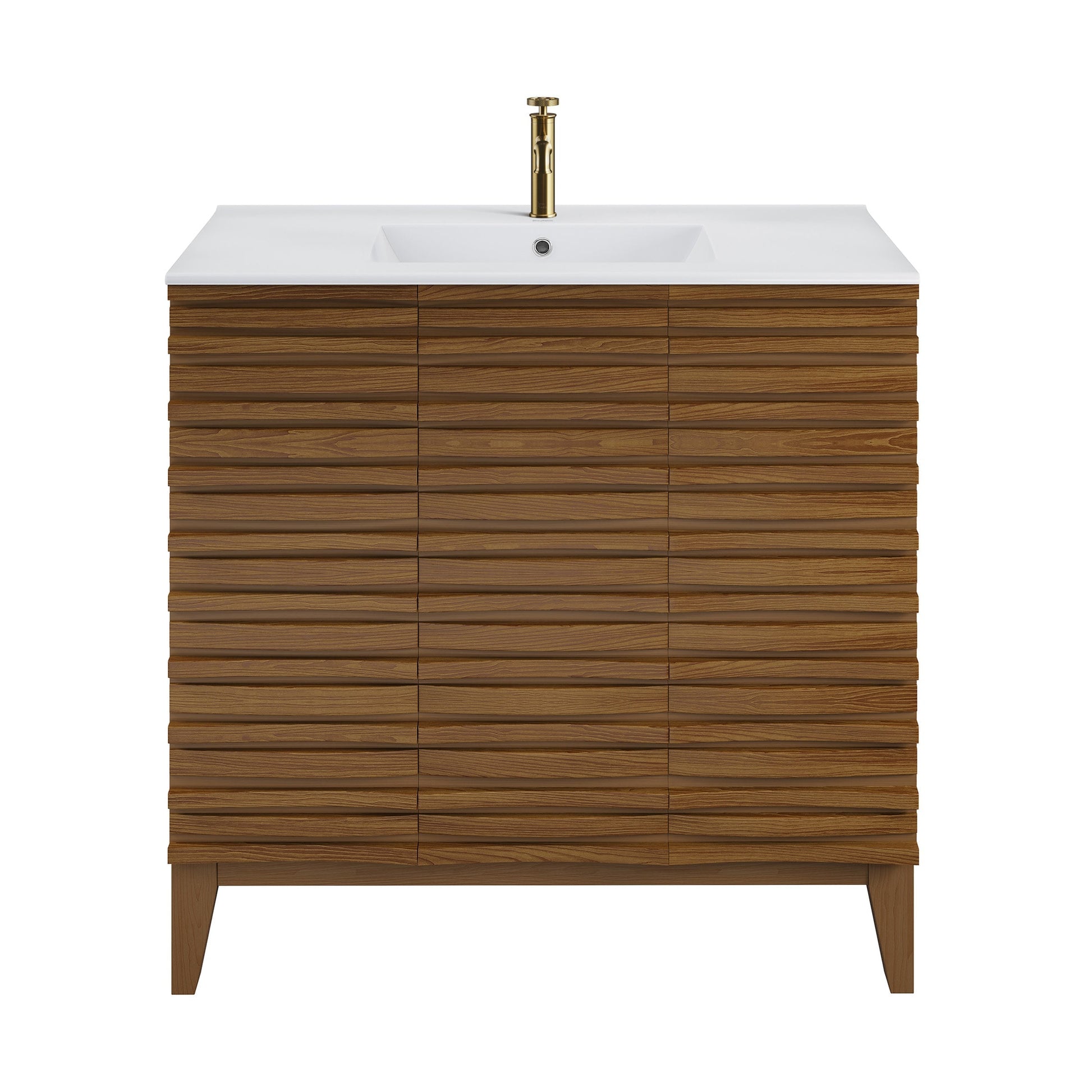 Brown Oak / White / 1-Hole