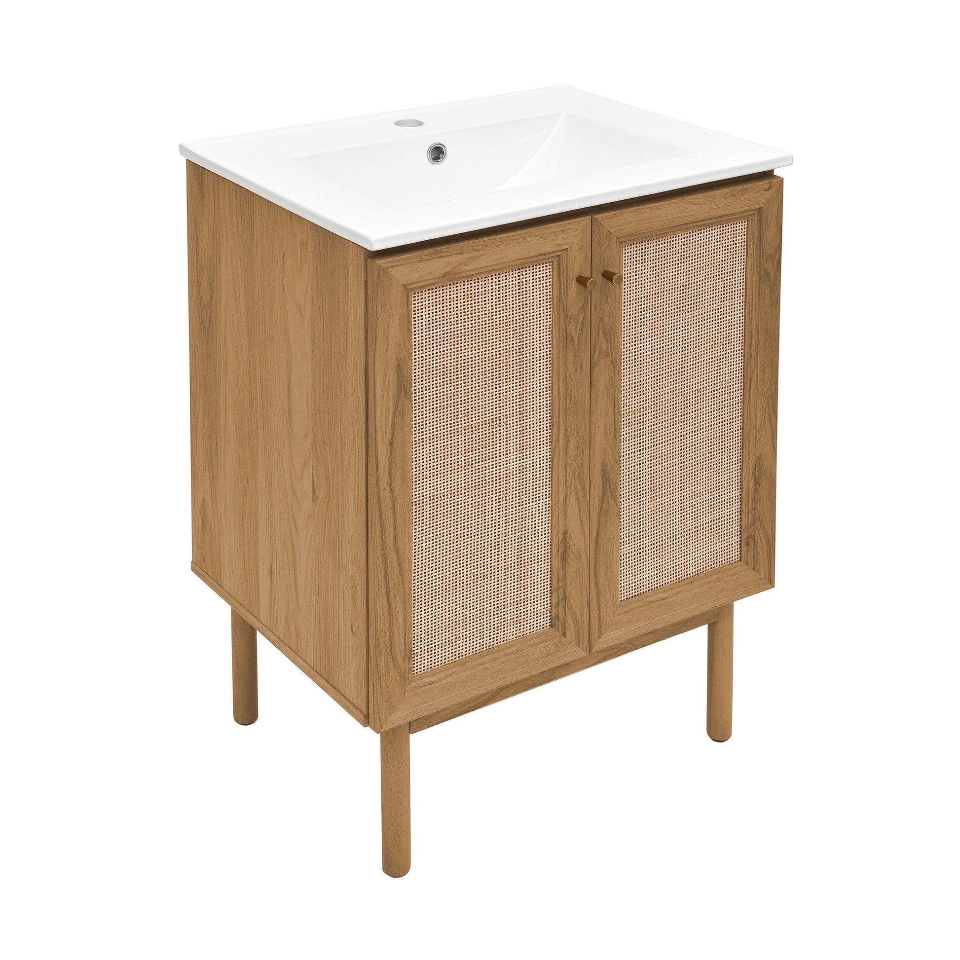 Golden Oak / White / 1-Hole