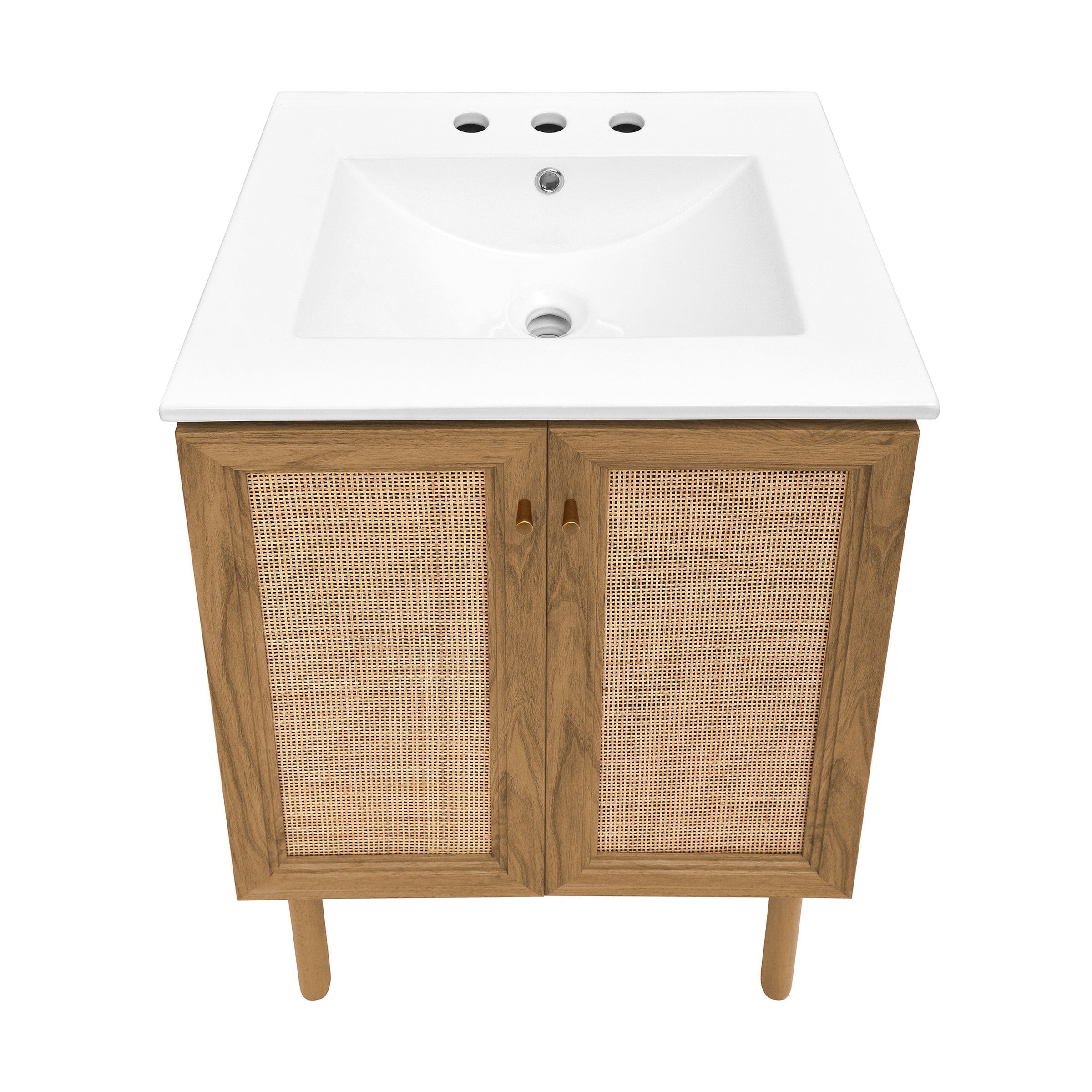 Golden Oak / White / 3-Hole