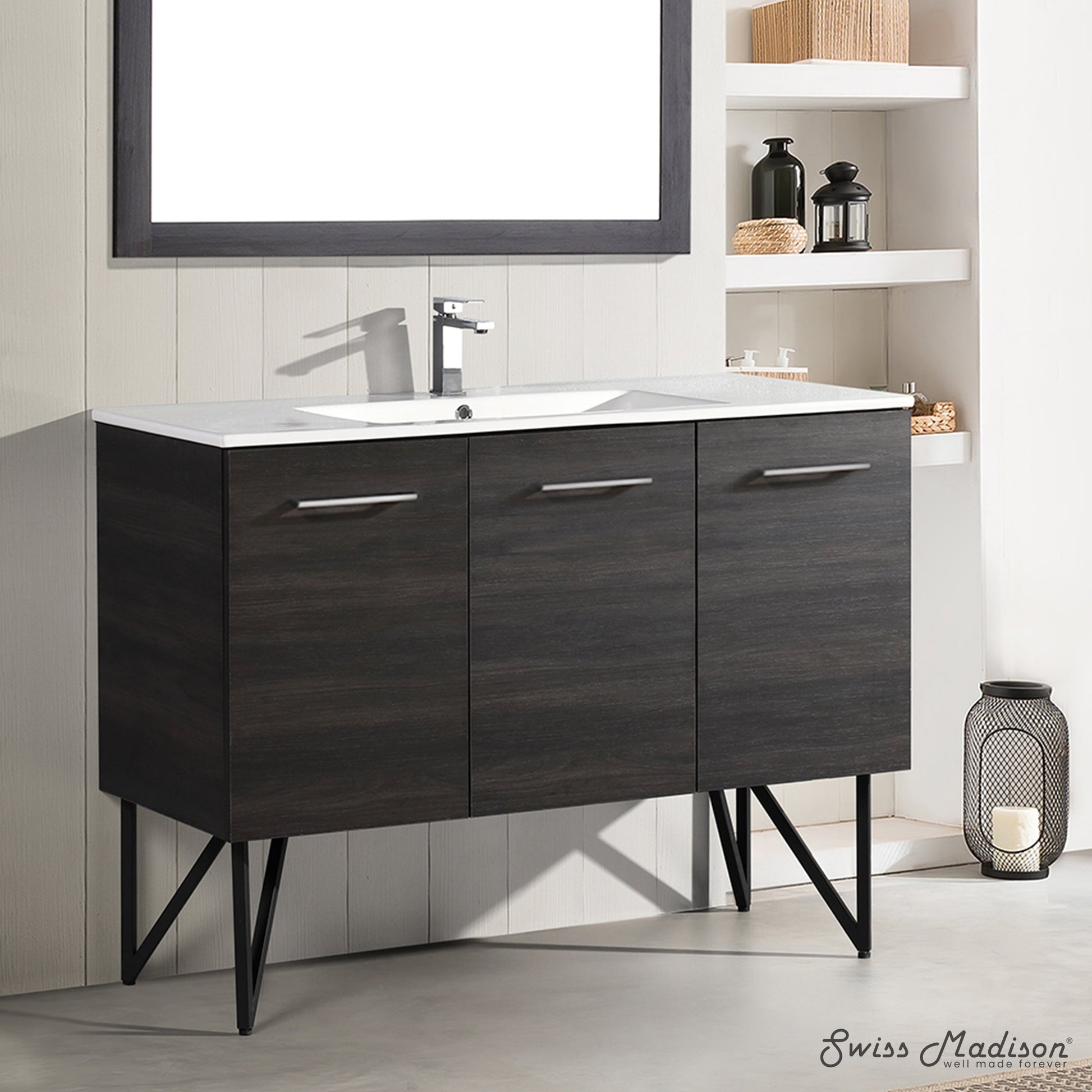 Black Walnut / White / 1-Hole