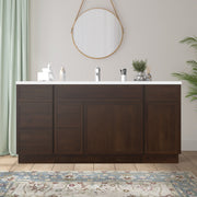 Vanity Art Alora 66" Wood Bathroom Vanity Cabinet without Top - 6 Drawers and 2 Doors
