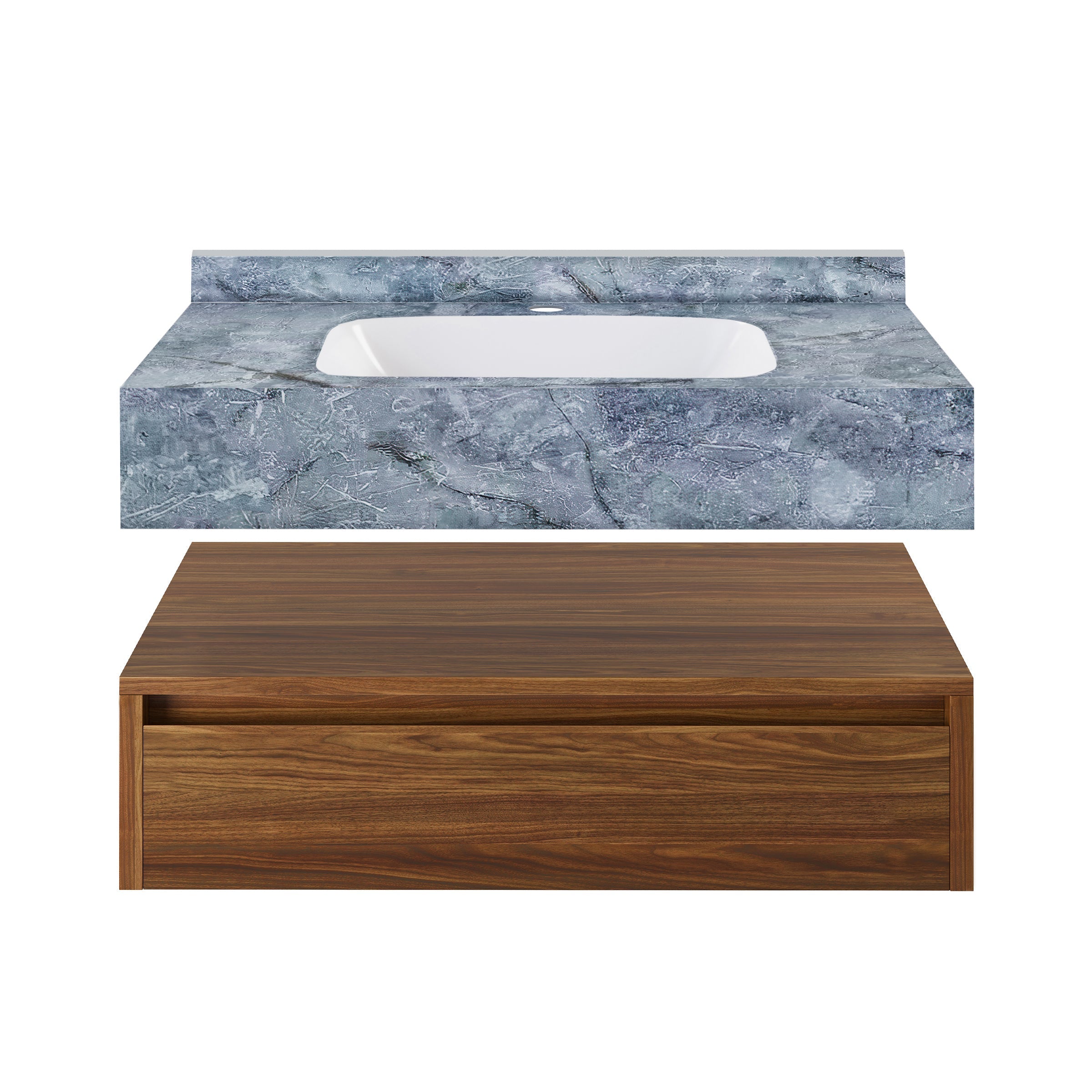 Brown Oak / Blue Celeste
