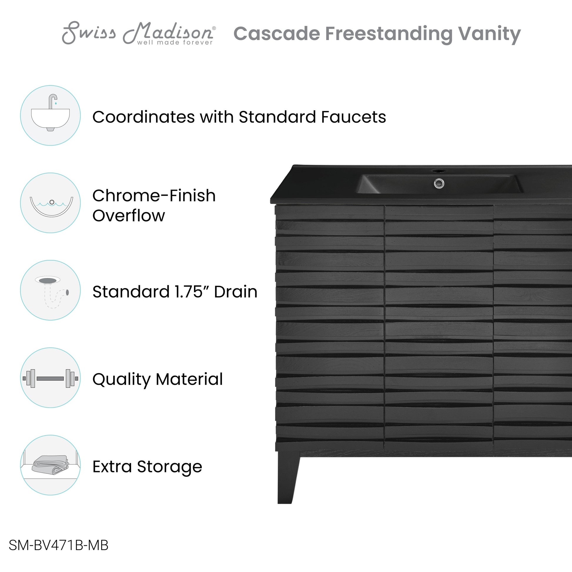 Black Oak / Matte Black / 1-Hole