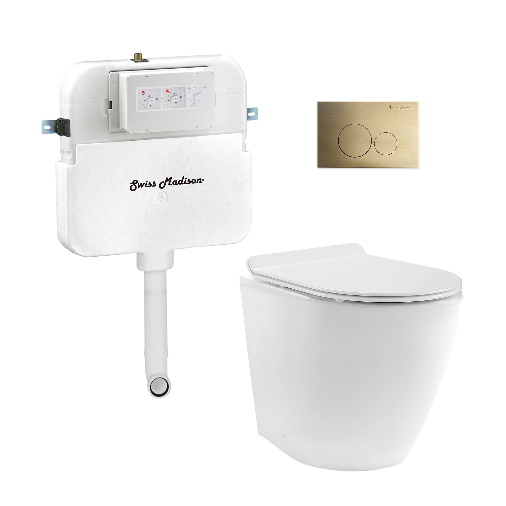 Glossy White / Brass