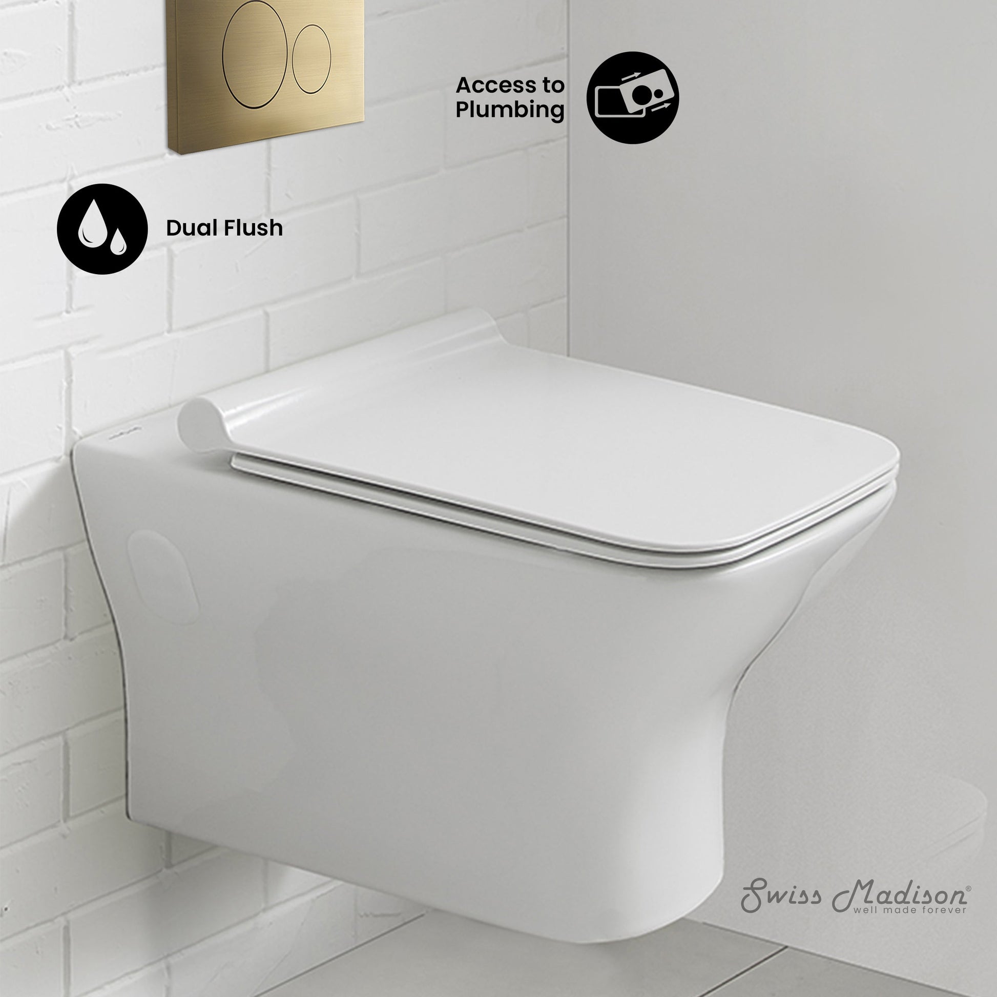 Glossy White / Brass