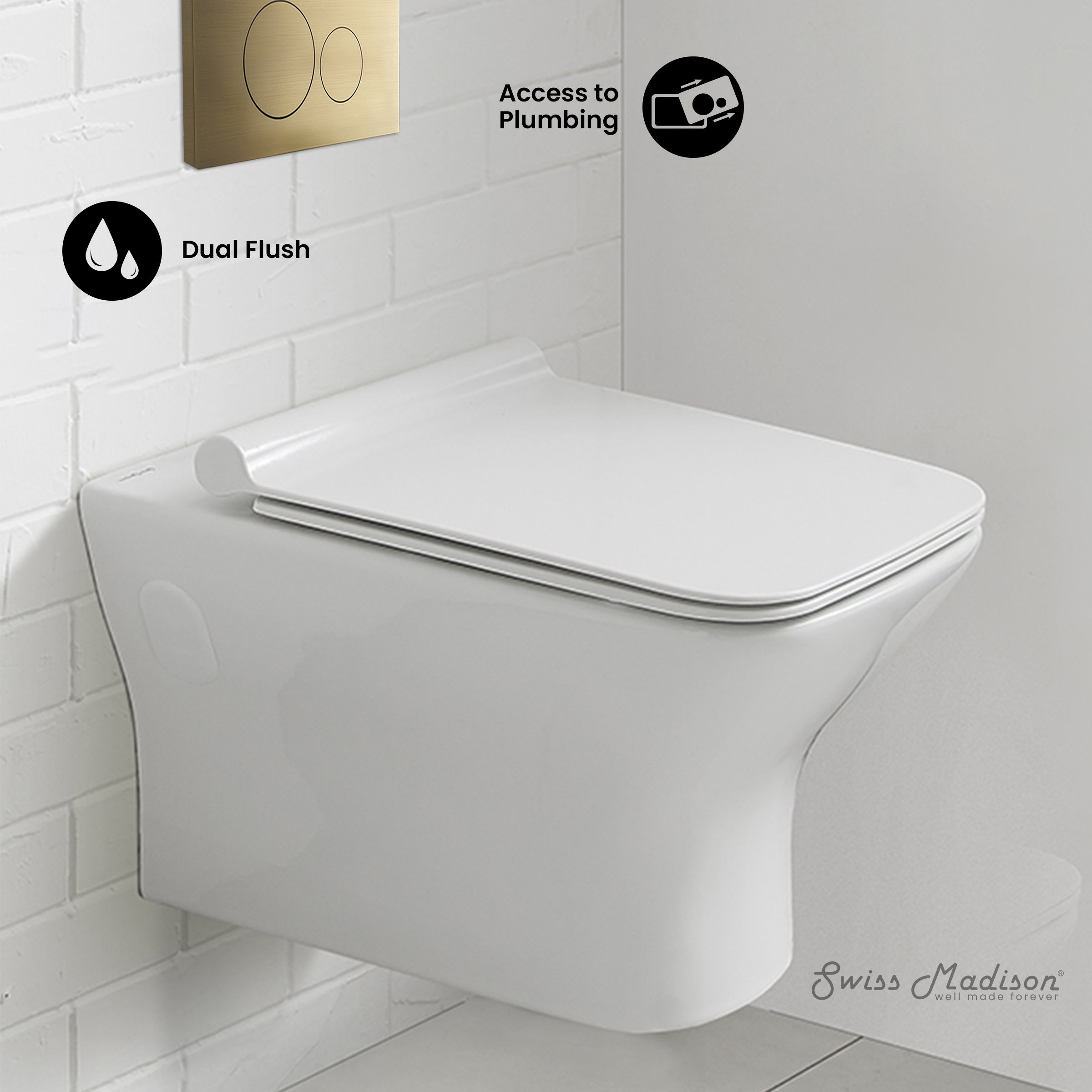 Glossy White / Brass
