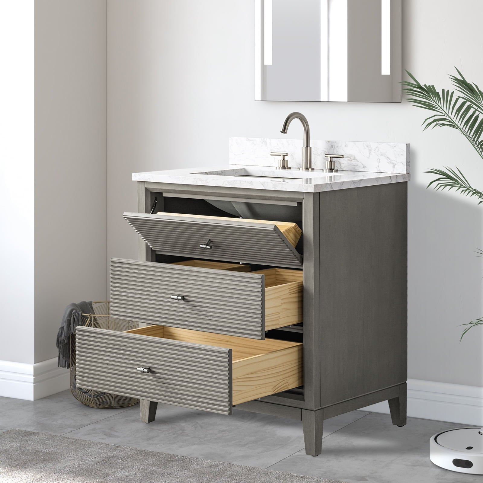 Linear Driftwood Gray / Brushed Nickel
