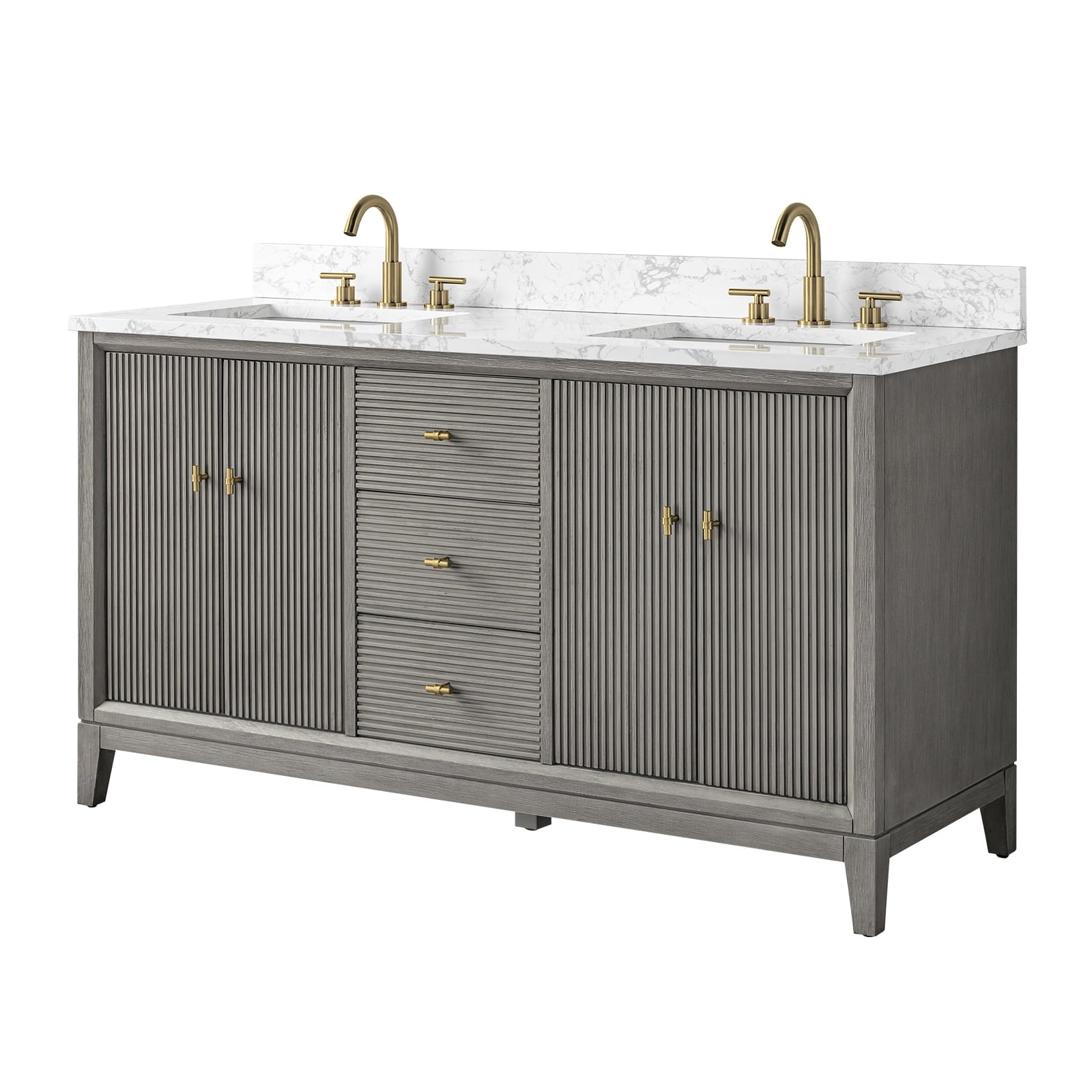 Linear Driftwood Gray / Golden Brushed