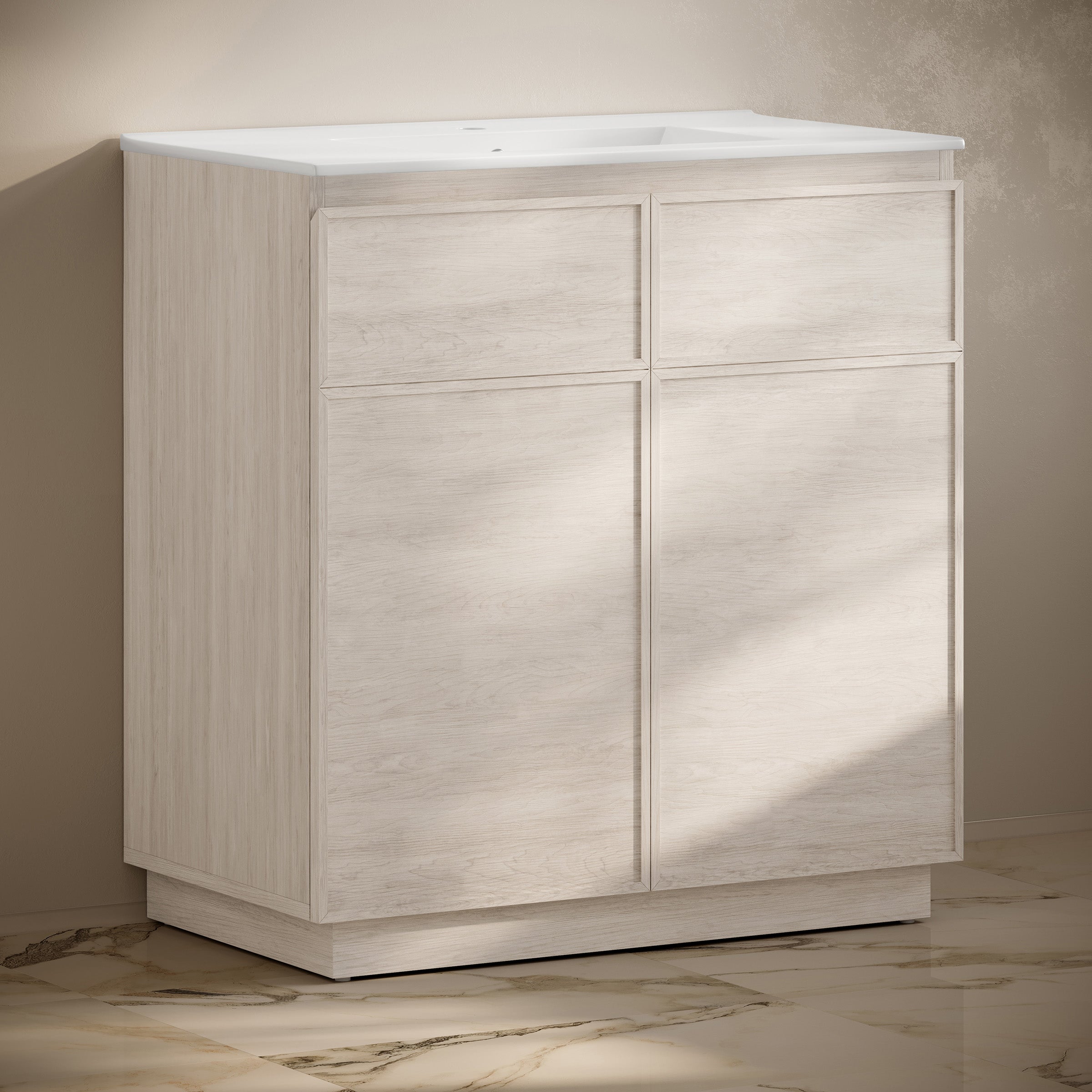 White Oak / White / 1-Hole