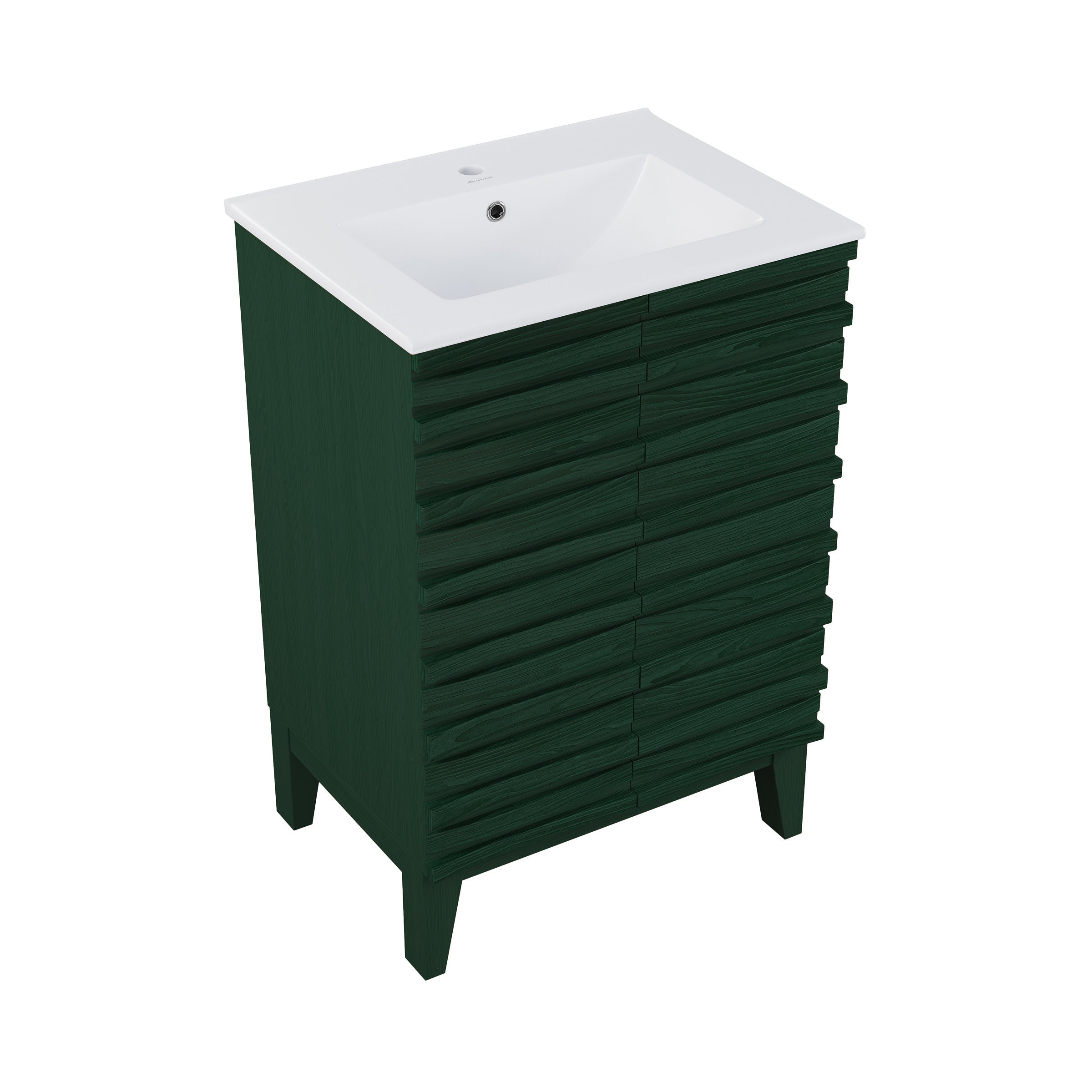 Green Oak / White / 1-Hole
