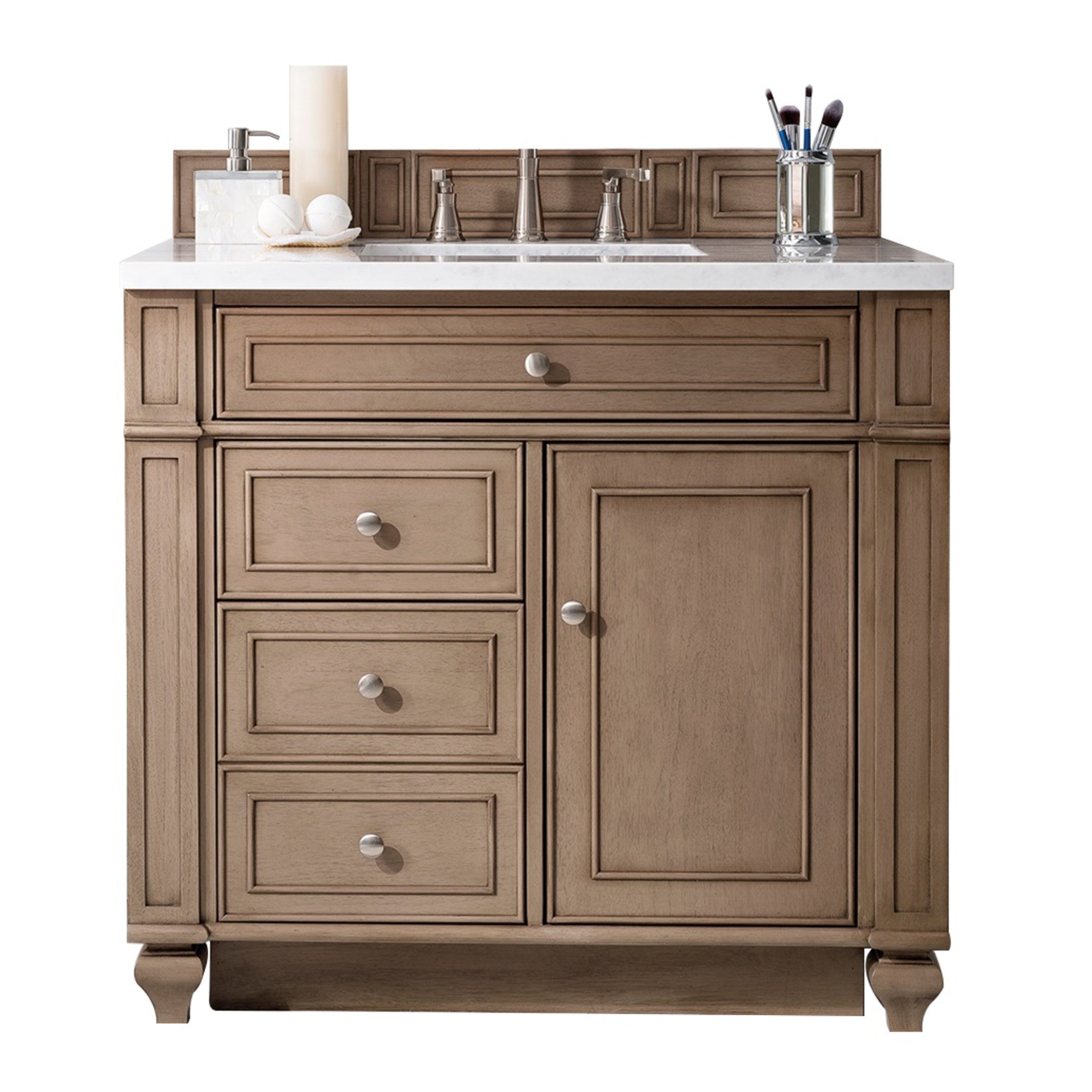 Whitewashed Walnut / White Zeus - 3 Faucet Holes