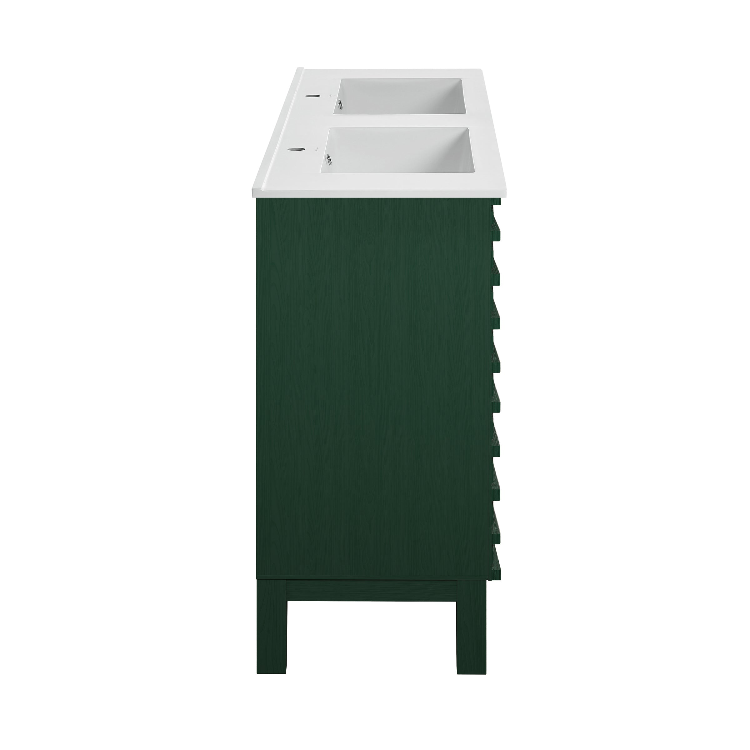 Green Oak / Glossy White / 1-Hole