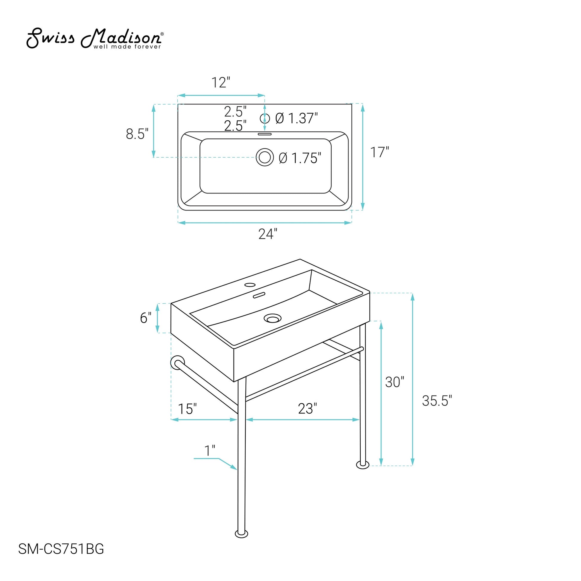 Brushed Gold / Matte Black / 1-Hole