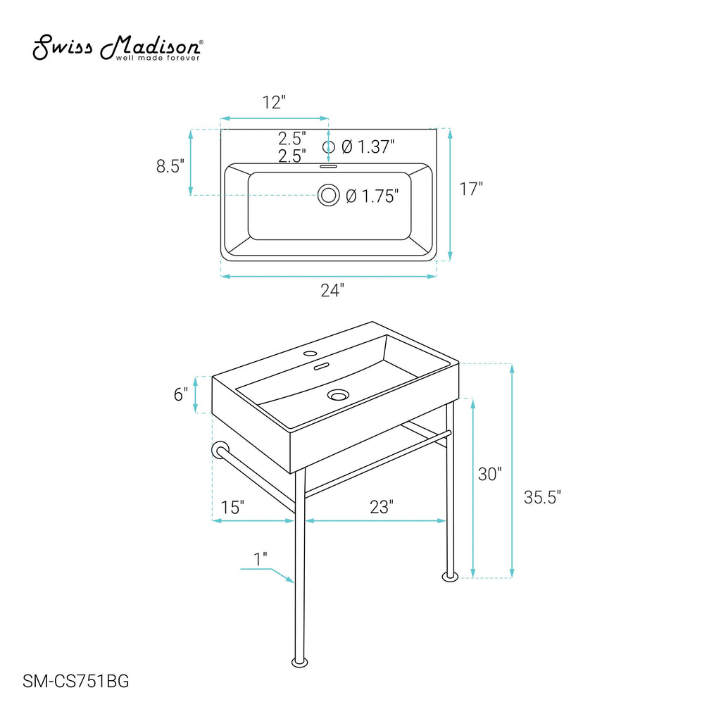 Brushed Gold / Matte Black / 1-Hole