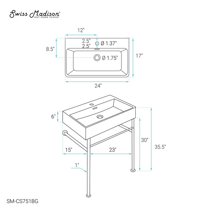 Brushed Gold / Matte Black / 1-Hole