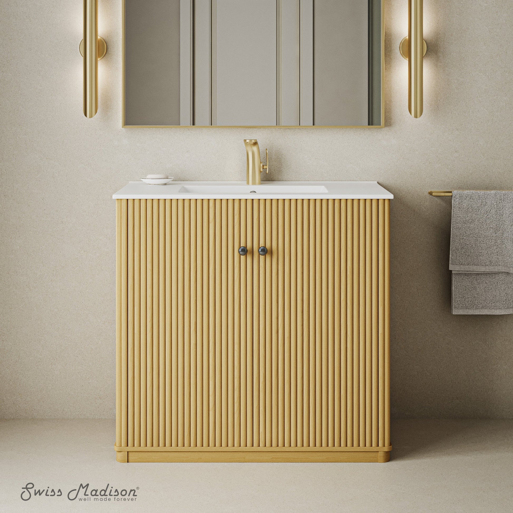 Natural Oak / White / 1-Hole