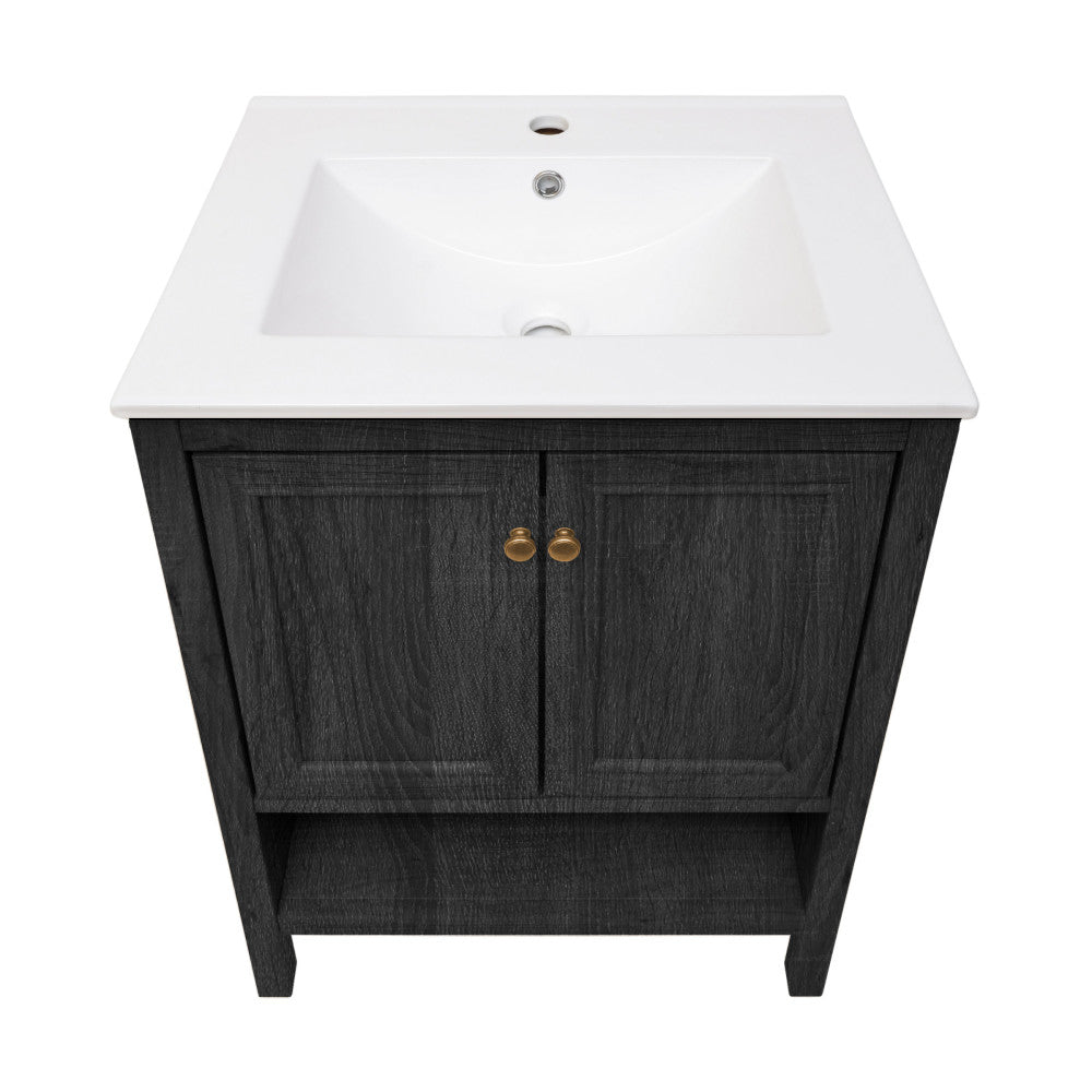 Black Oak / White / 1-Hole