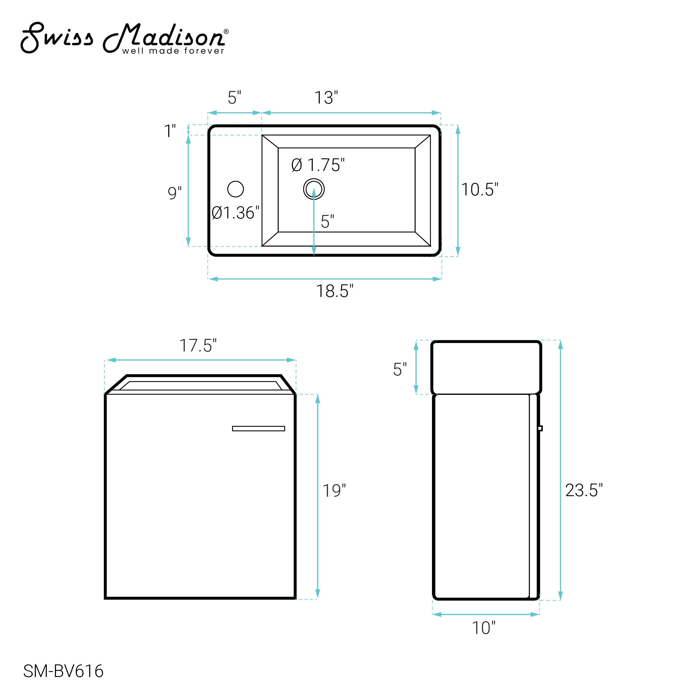 Tan / White / 1-Hole