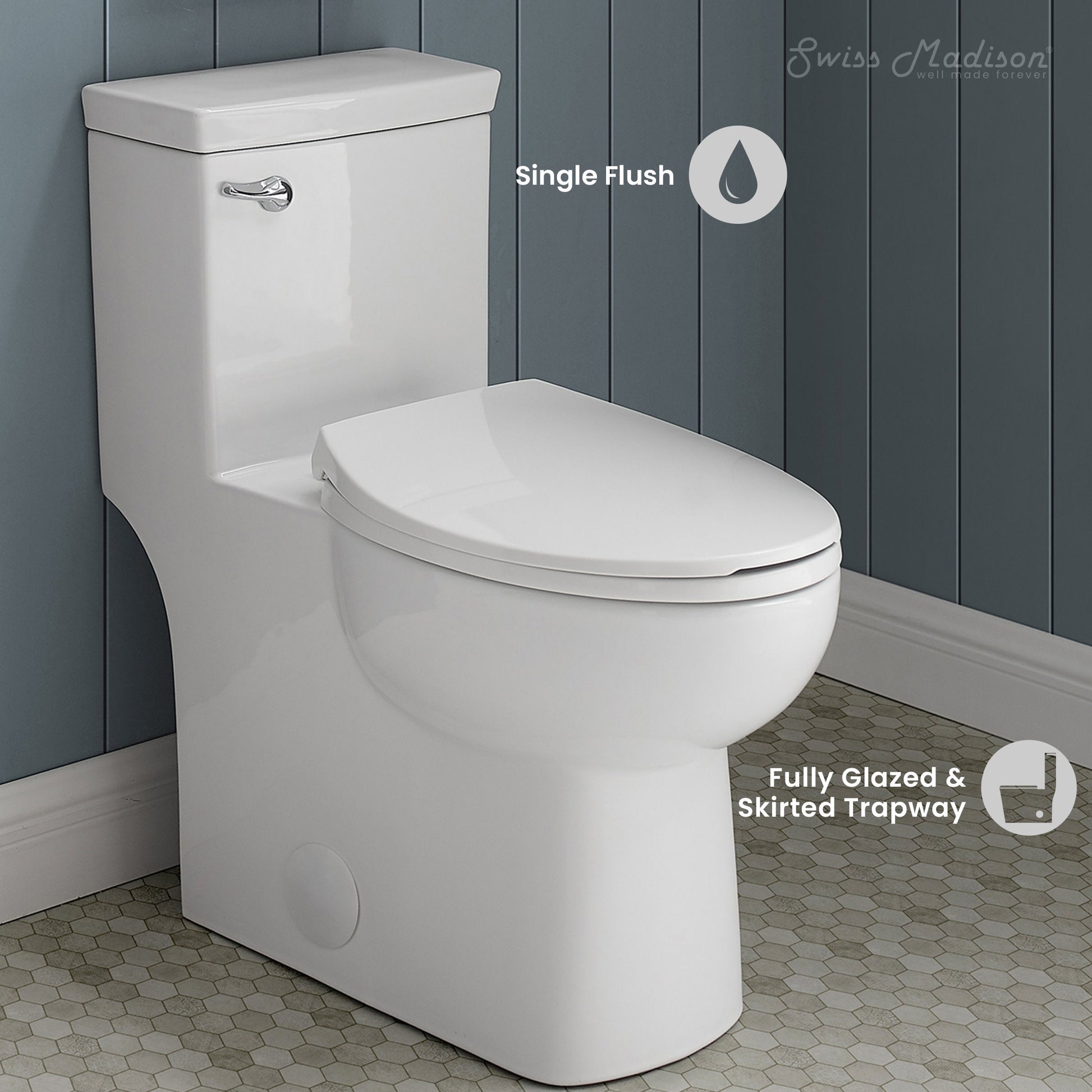 Glossy White / Single - Left Front