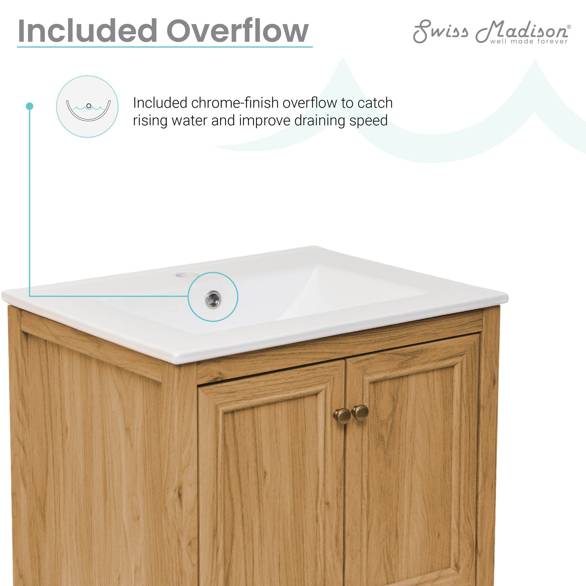 Golden Oak / White / 1-Hole