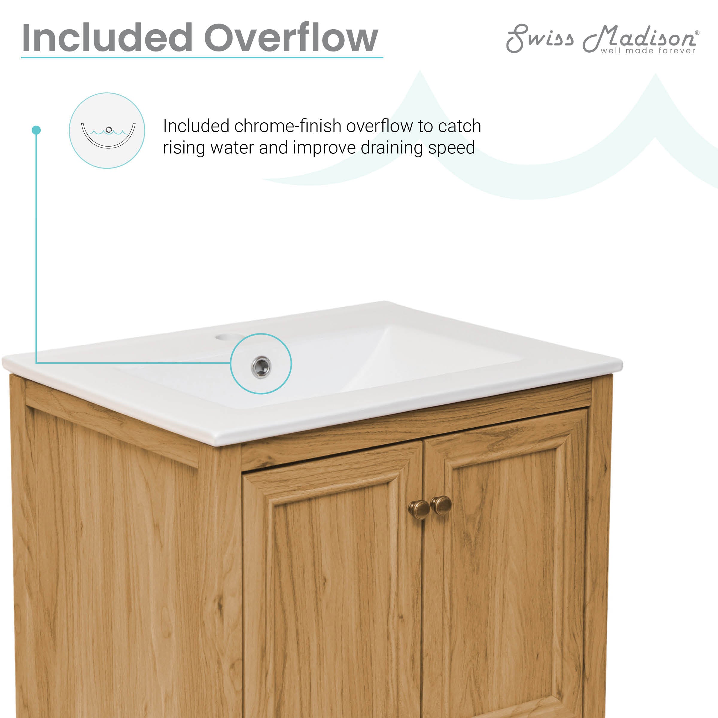 Golden Oak / White / 1-Hole