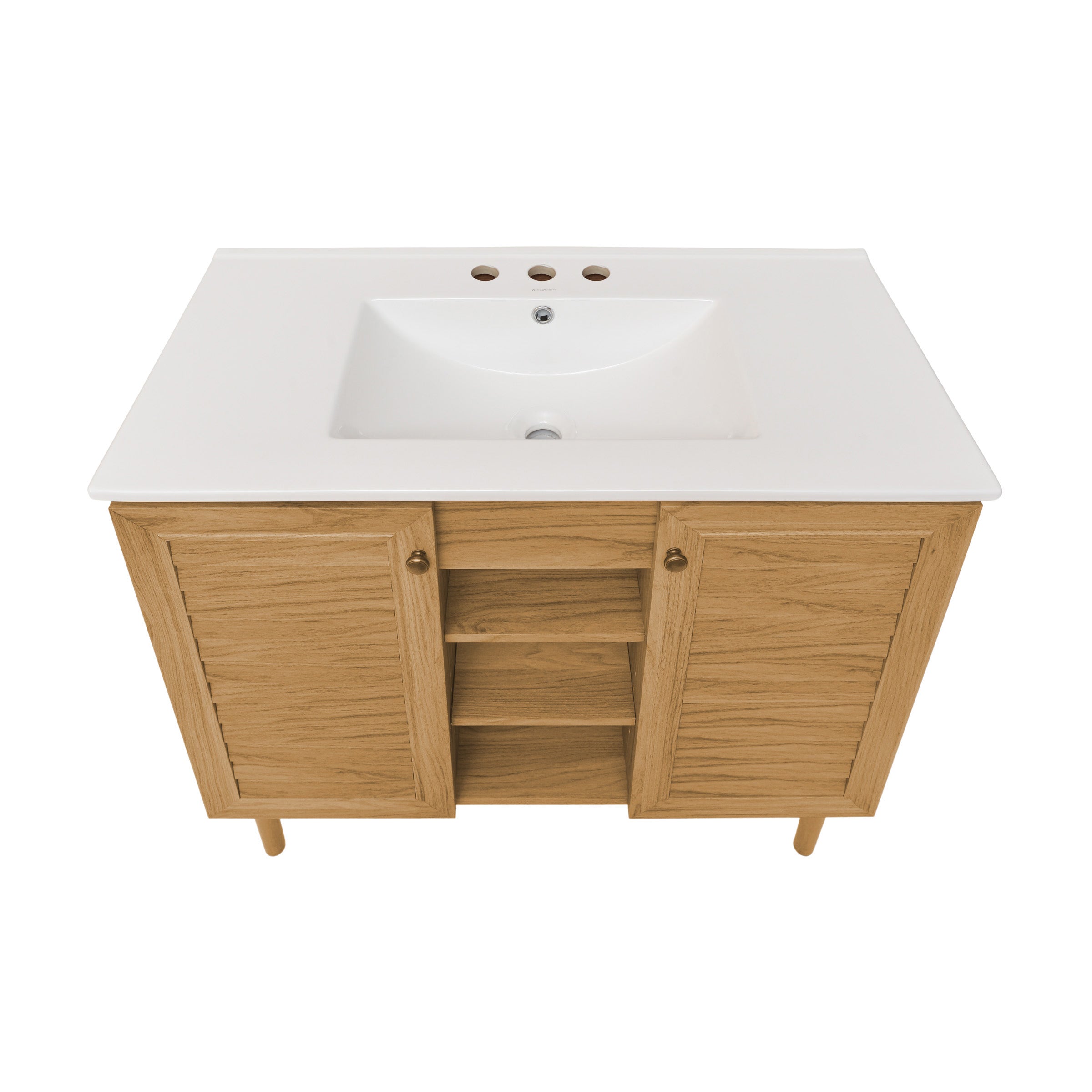 Golden Oak / White / 3-Hole