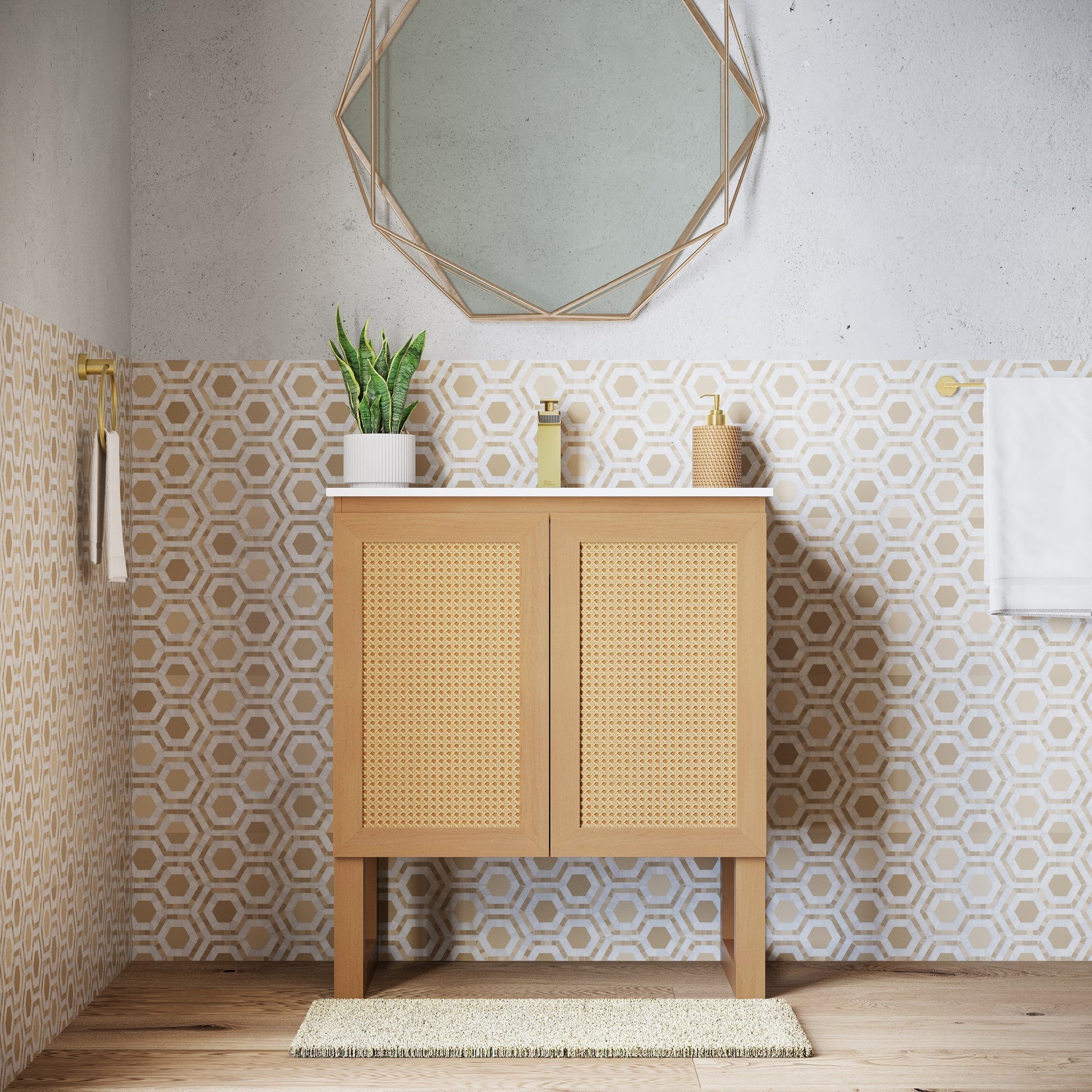 Natural Oak / White / 1-Hole