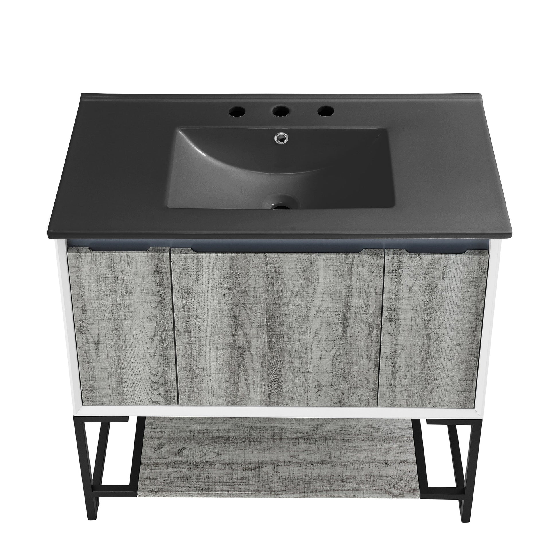 Gray Oak / Matte Black / 3-Hole