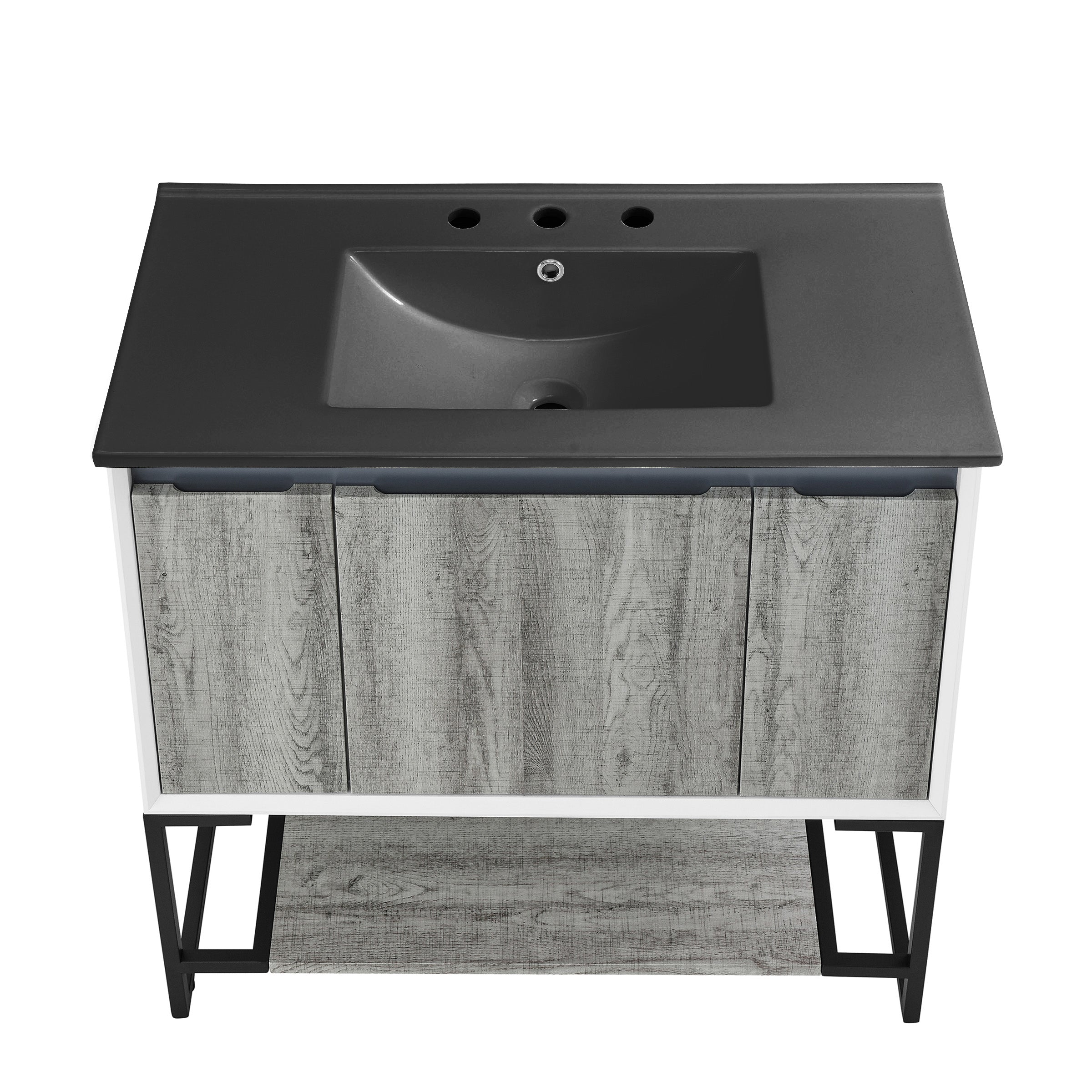 Gray Oak / Matte Black / 3-Hole