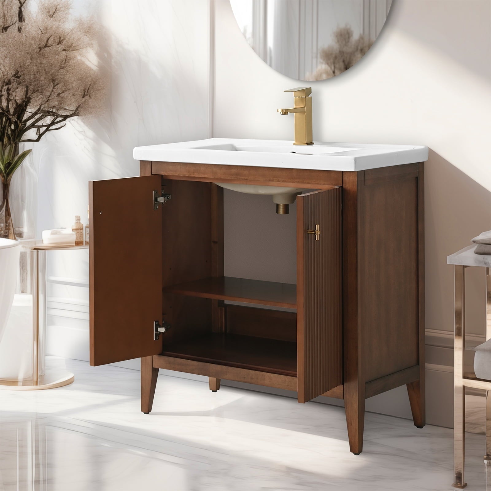 Walnut / Golden Brushed